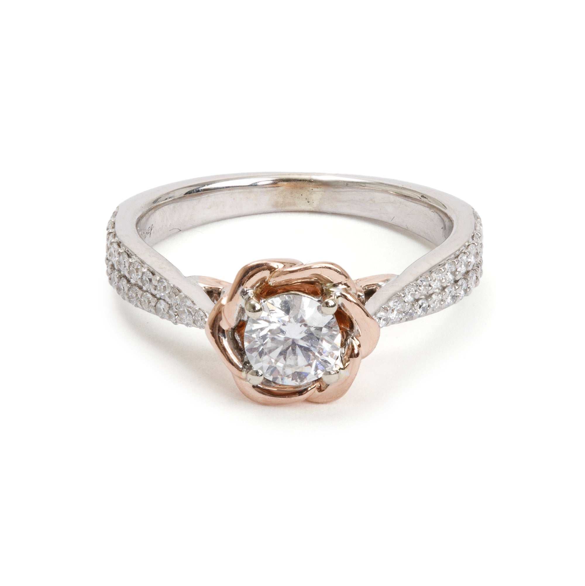 Disney 14k White & Rose Gold Diamond Ring, Size 5.25