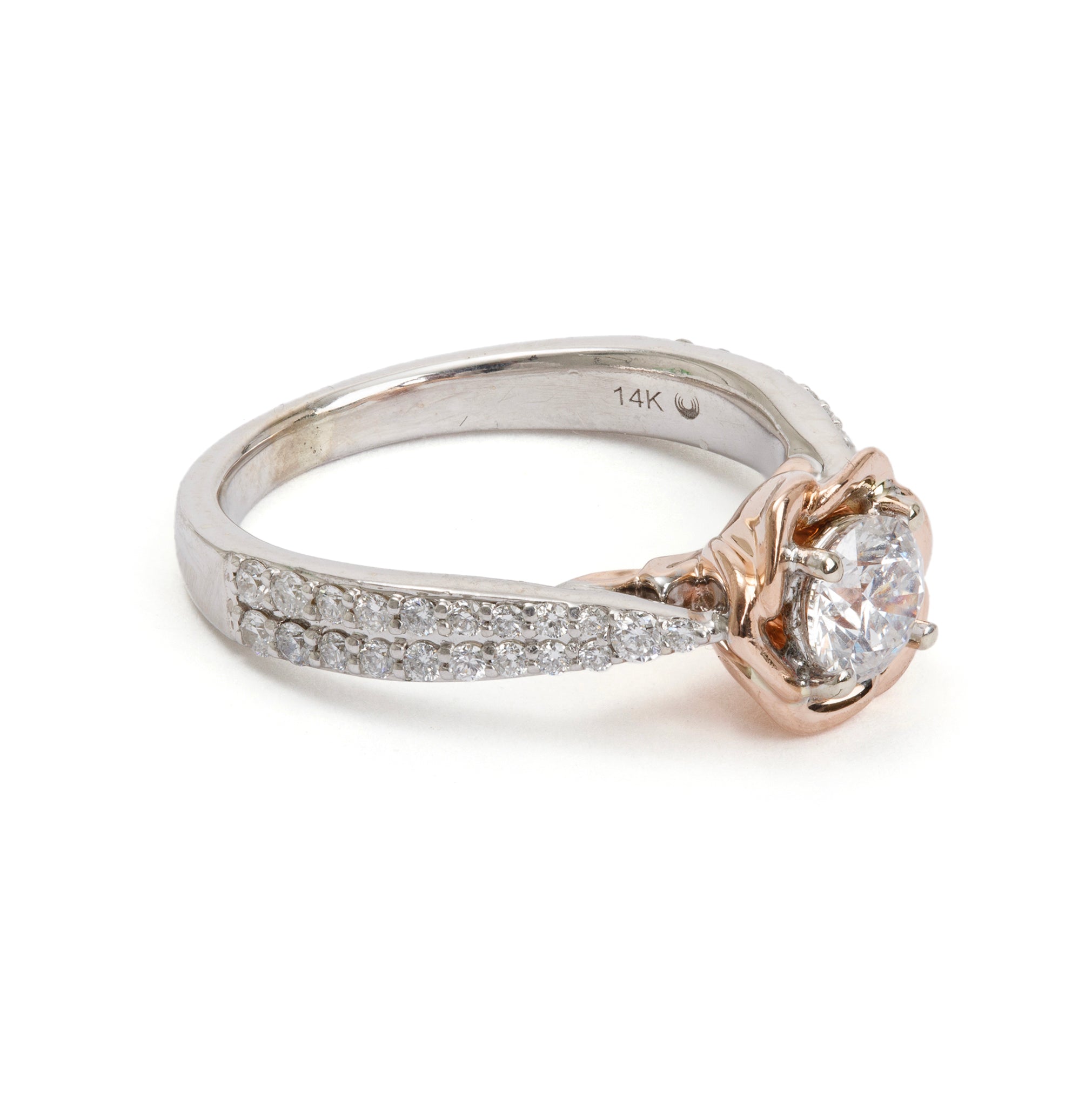 Disney 14k White & Rose Gold Diamond Ring, Size 5.25