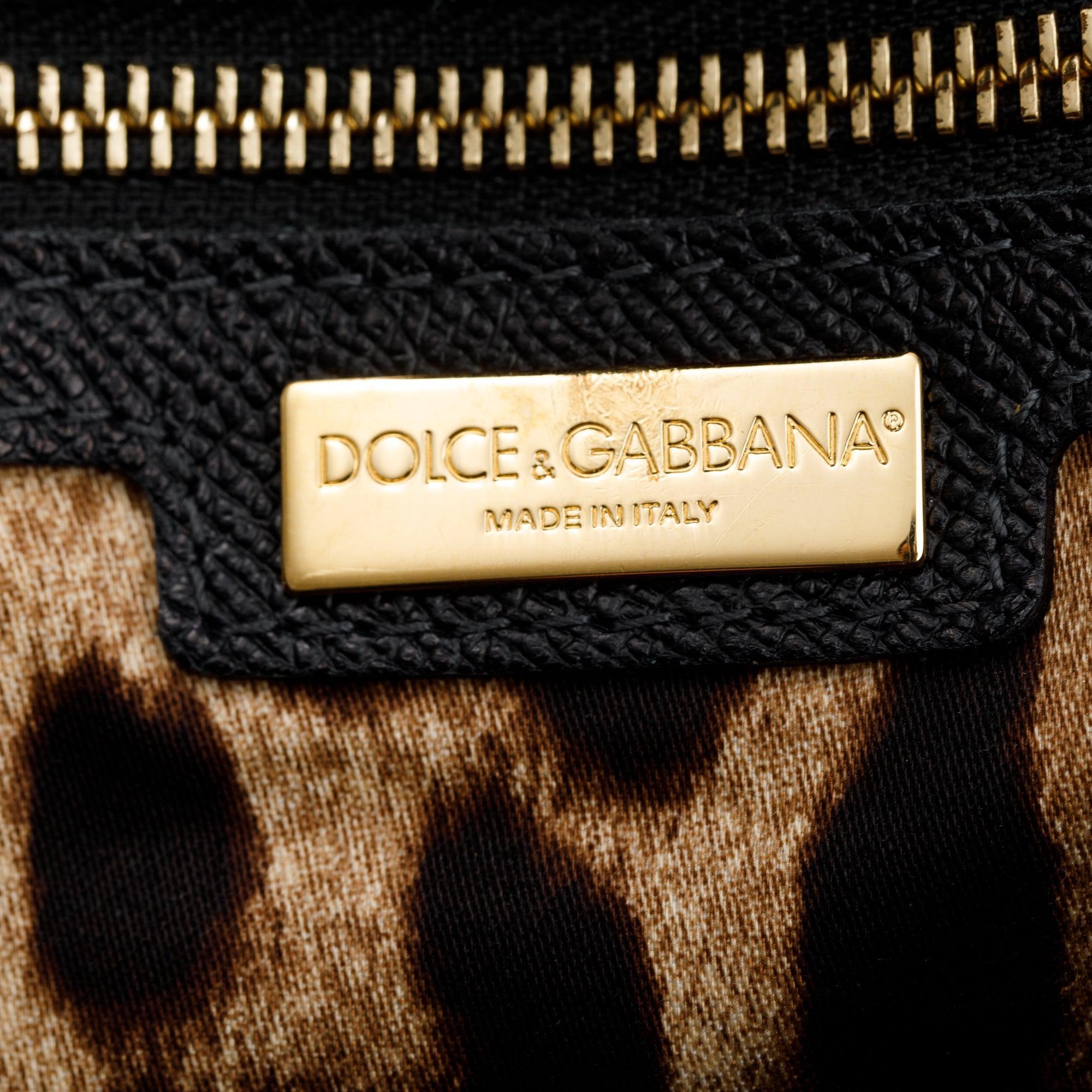 Dolce & Gabbana Black Leather Large Miss Sicily Bag w/ Strap & Authenticity Card