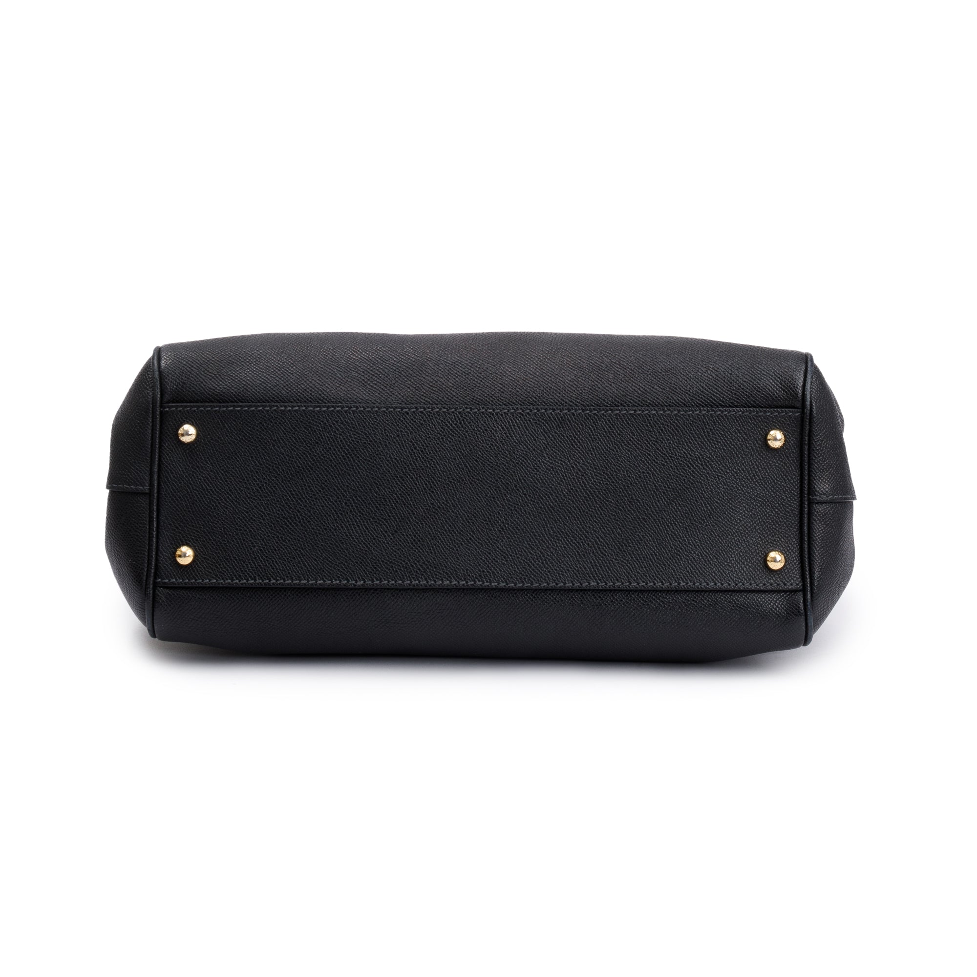 Dolce & Gabbana Black Leather Large Miss Sicily Bag w/ Strap & Authenticity Card