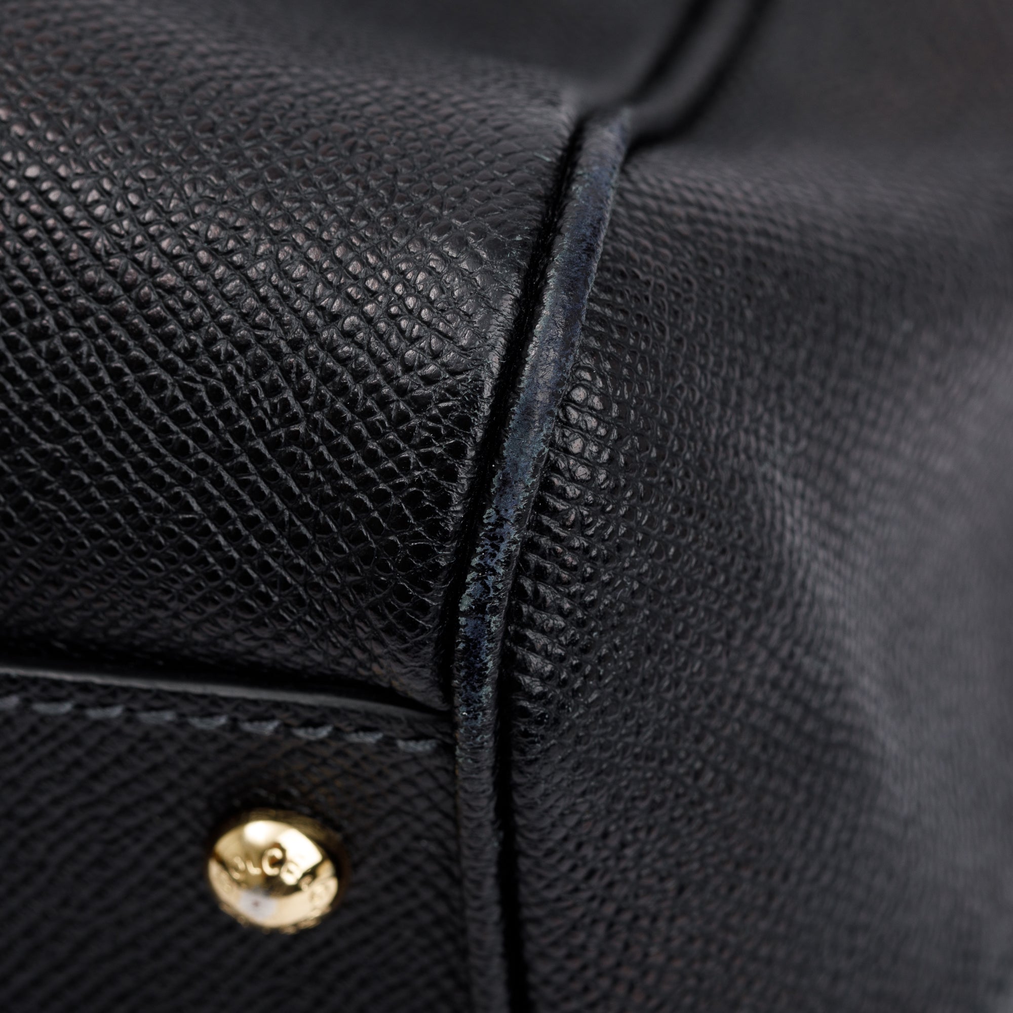 Dolce & Gabbana Black Leather Large Miss Sicily Bag w/ Strap & Authenticity Card