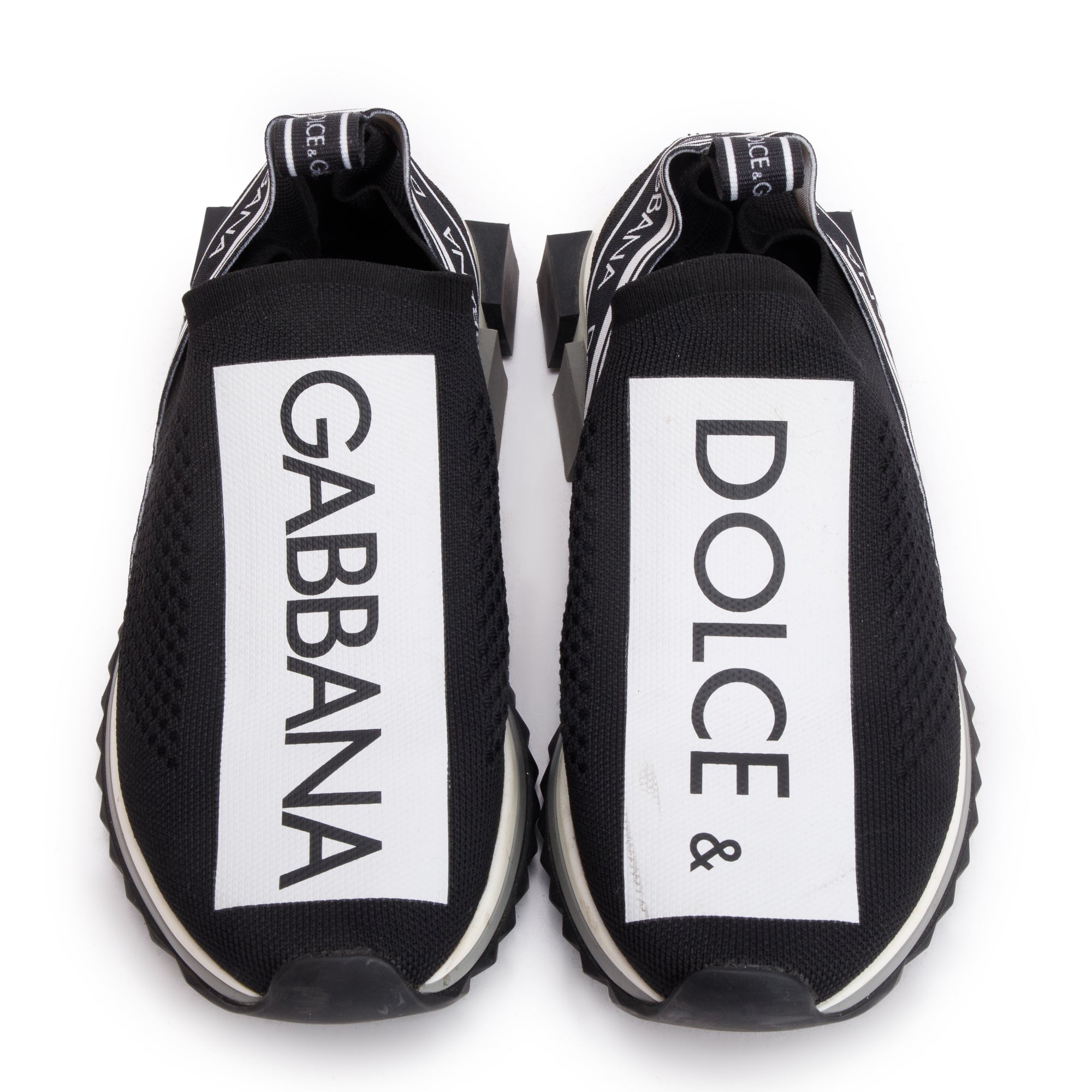 Dolce & Gabbana Black Stretch Mesh Sorrento Slip-On Sneaker, Size 39