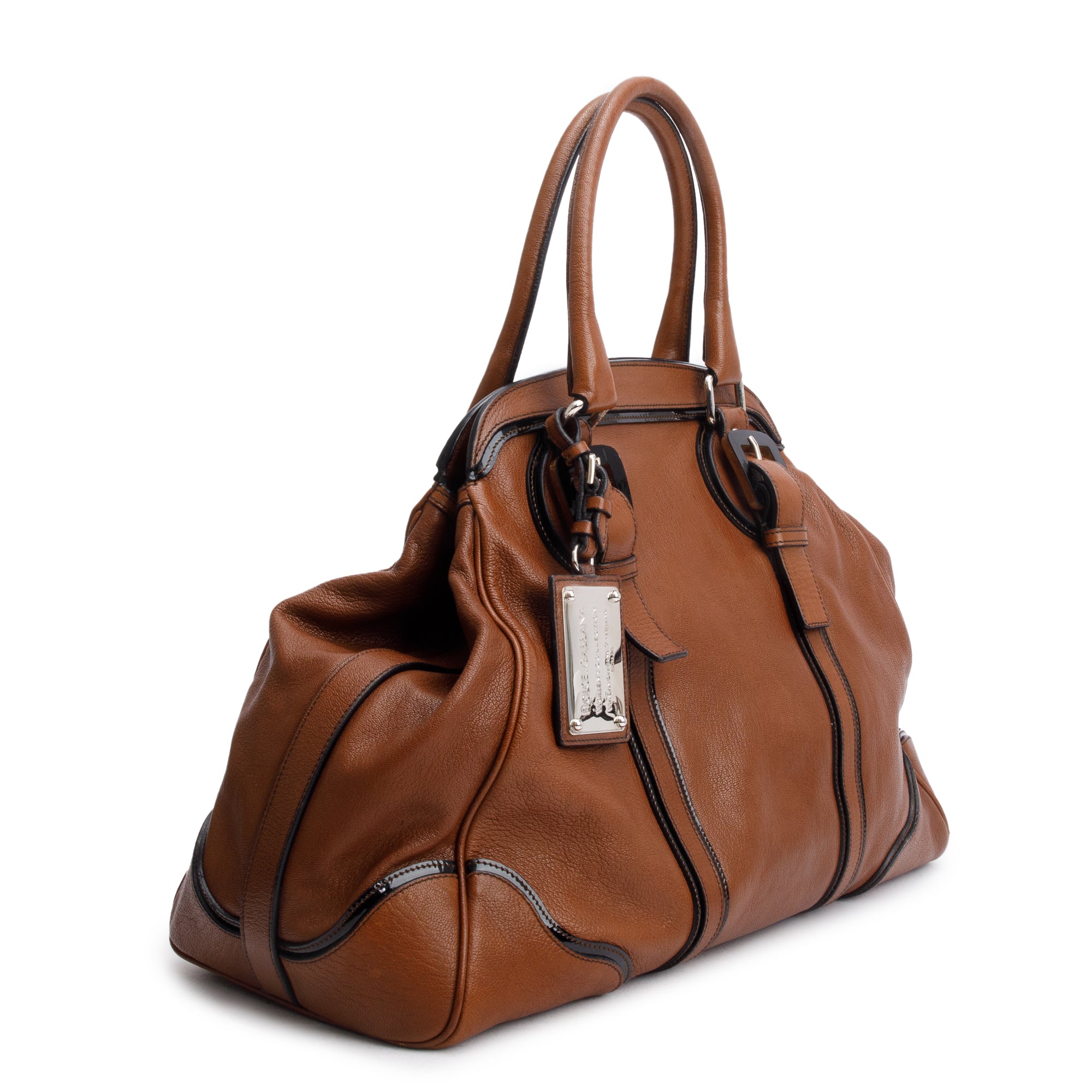 Dolce & Gabbana Brown Calfskin Leather Miss Roman Shoulder Bag