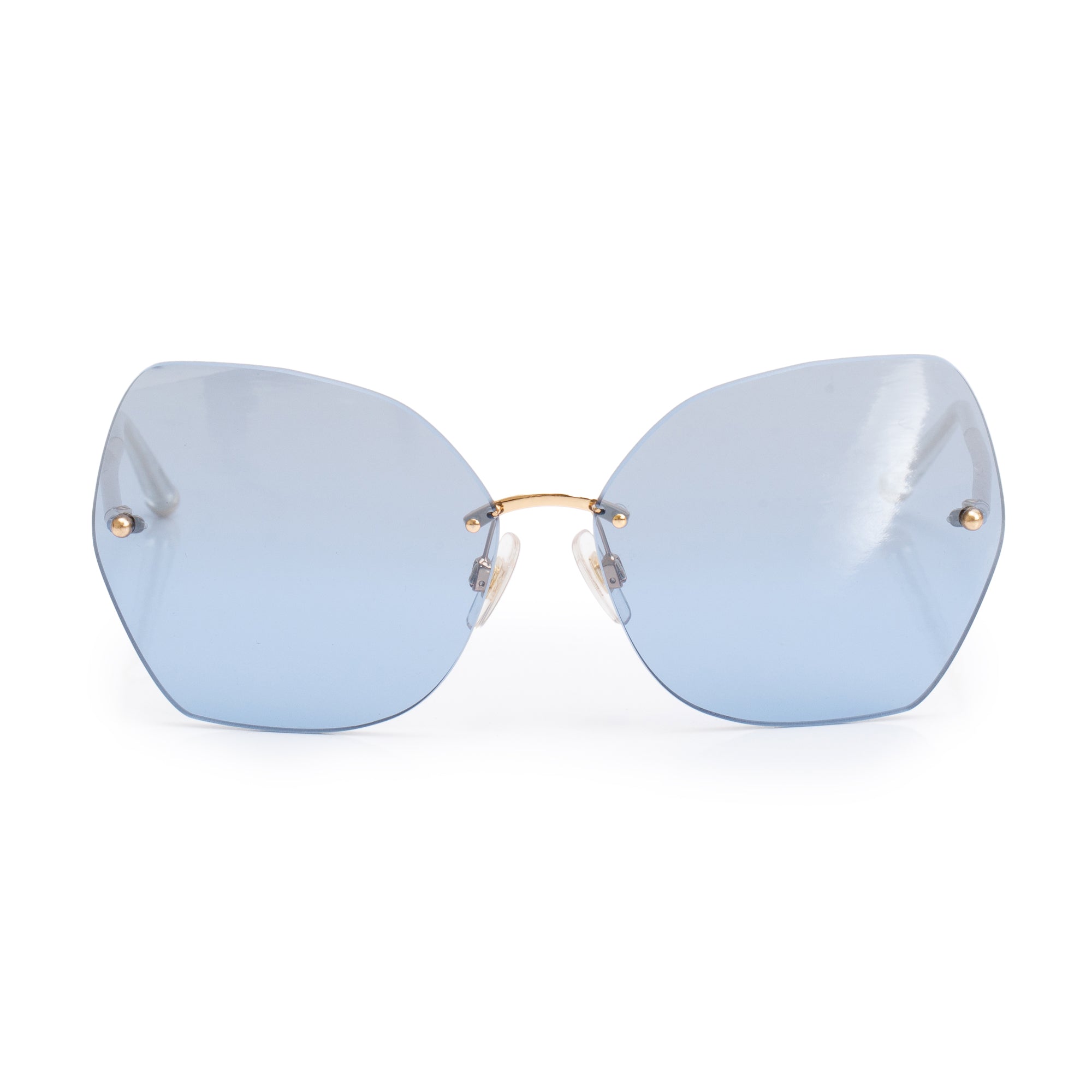 Dolce & Gabbana DG2204 Gold-Tone Rimless Butterfly Sunglasses