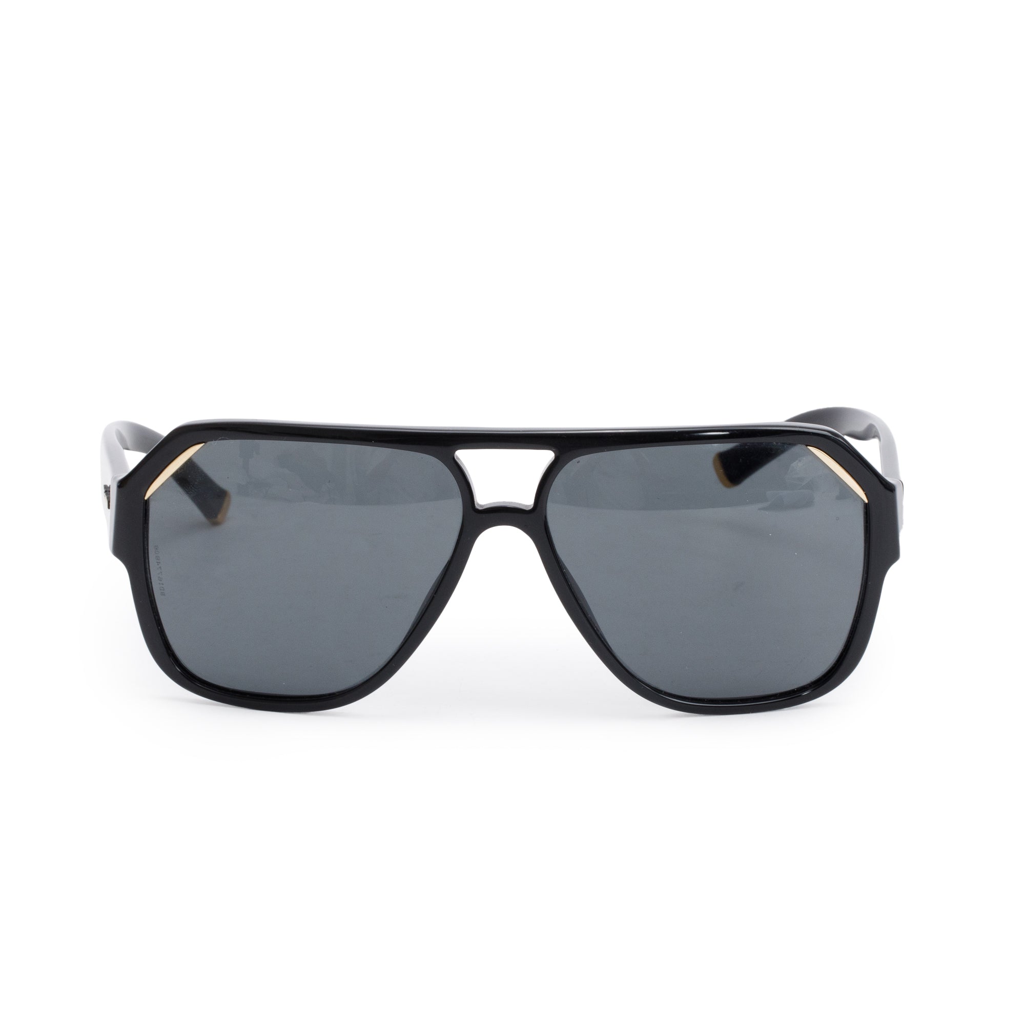 Dolce & Gabbana DG4138 Black Acetate Aviator Sunglasses