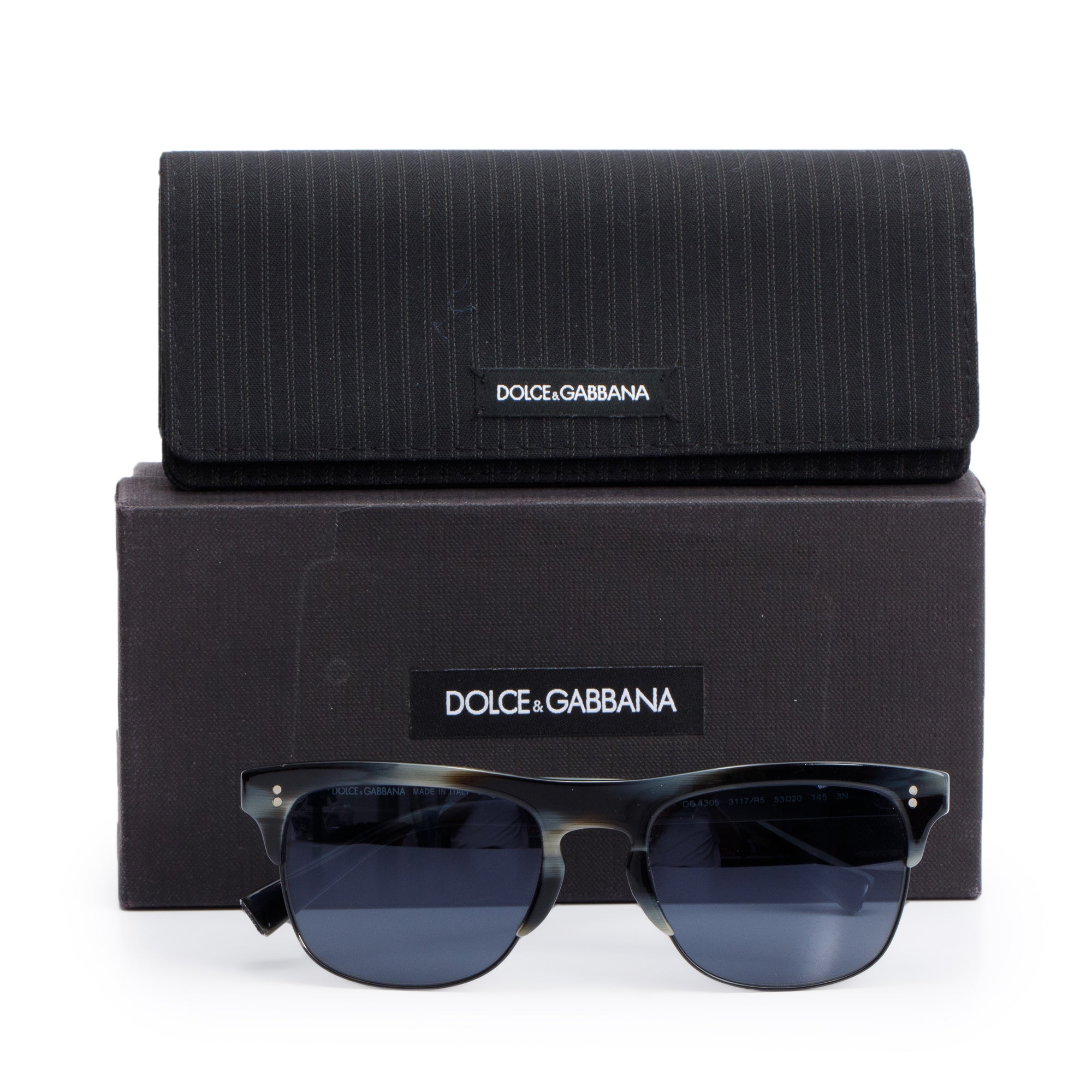 Dolce & Gabbana DG4305 Black/Grey Acetate Sunglasses w/ Box