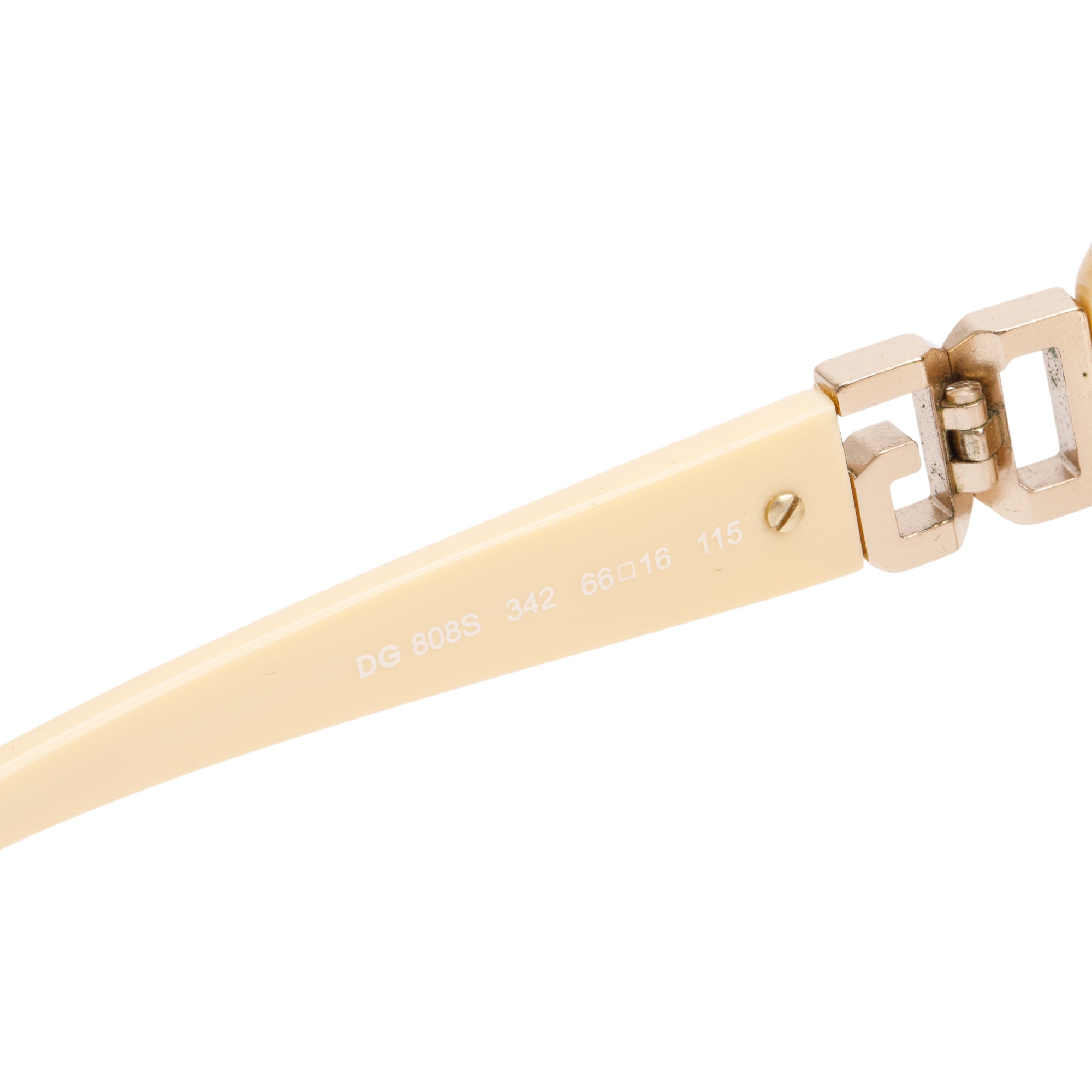 Dolce & Gabbana DG808S Beige Acetate Crystal Oversize Shield Sunglasses w/ Case