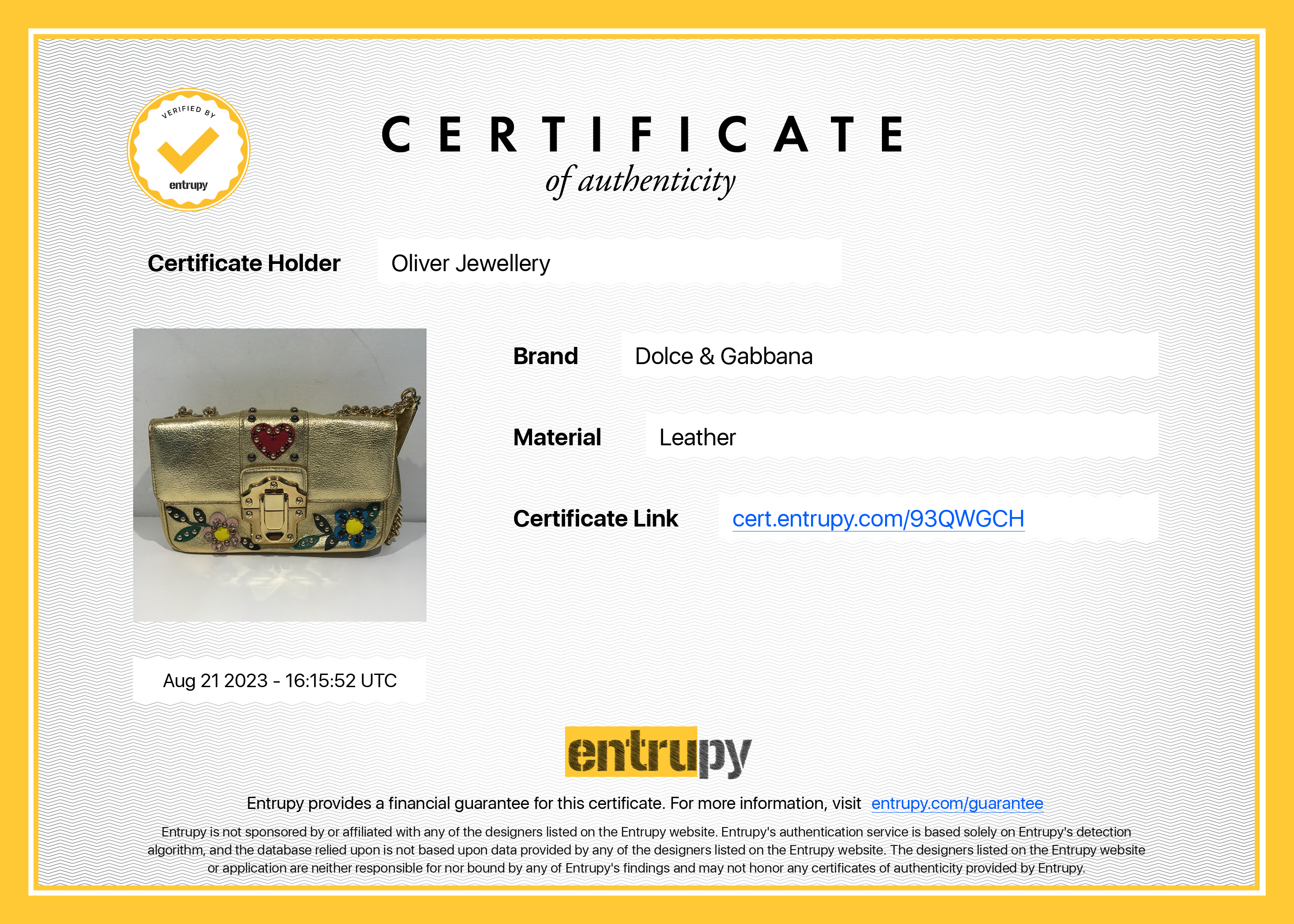 Dolce & Gabbana Embellished Metallic Gold Leather Lucia Shoulder Bag w/ Authenticity Card