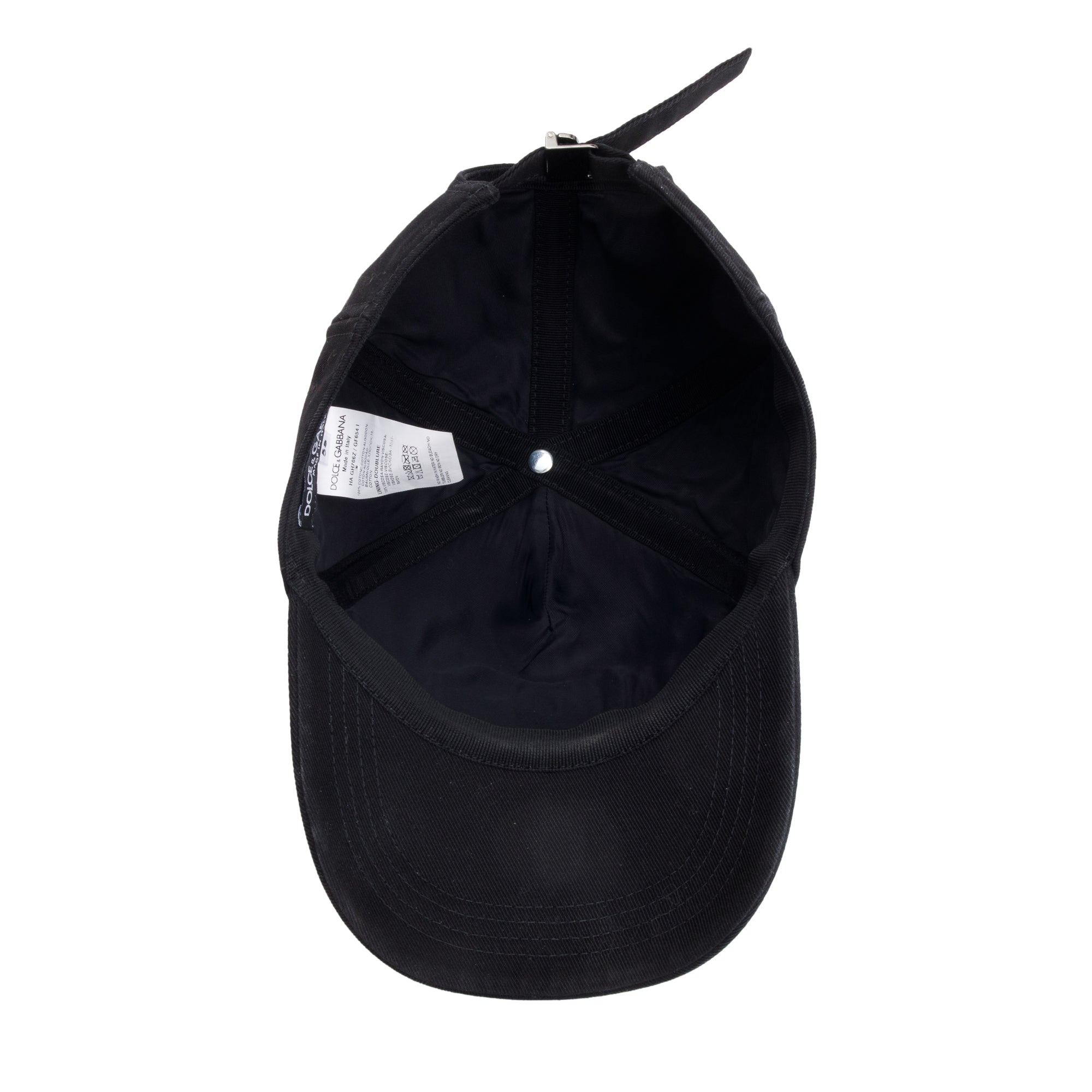 Dolce & Gabbana Embroidered Logo Black Baseball Cap, Size 58