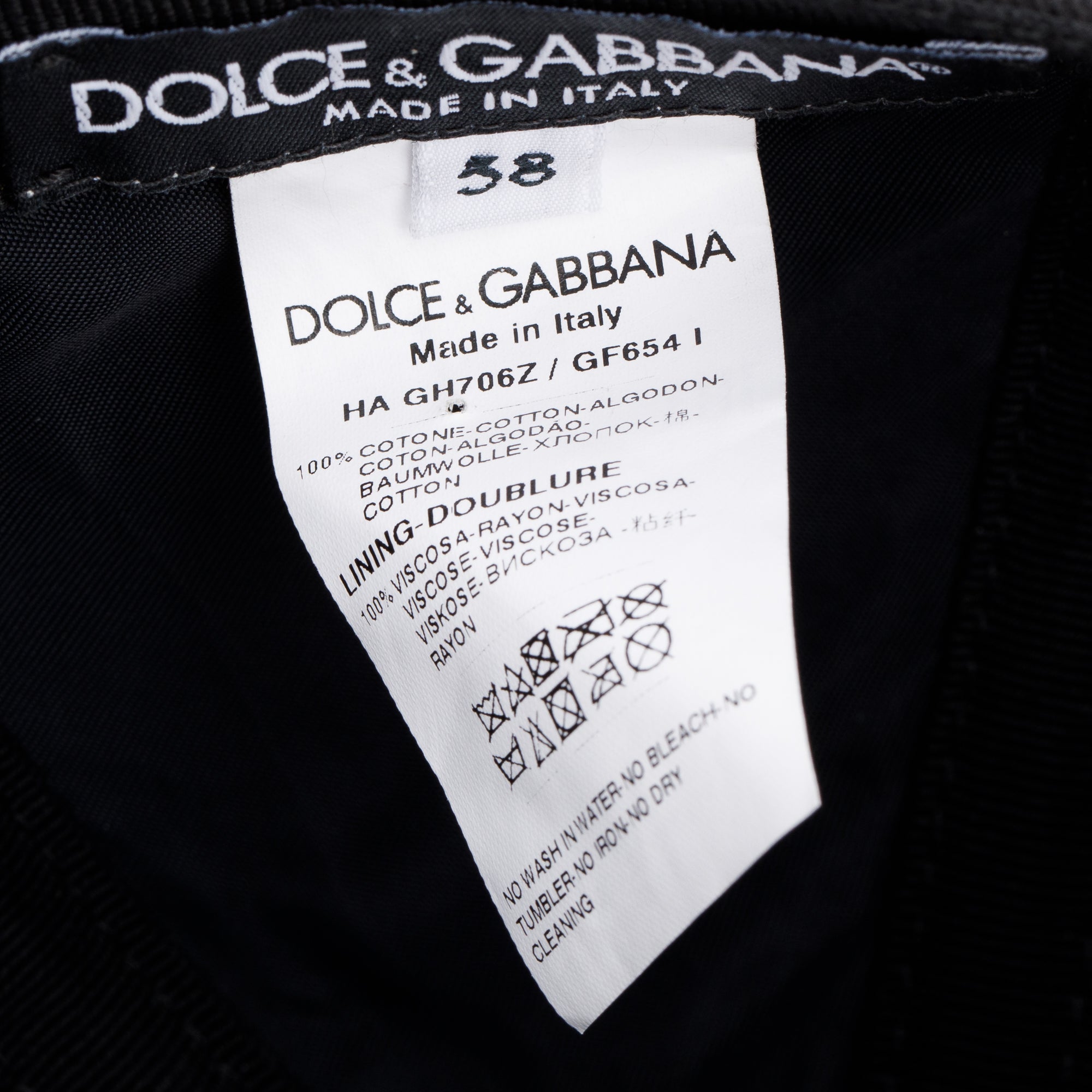 Dolce & Gabbana Embroidered Logo Black Baseball Cap, Size 58