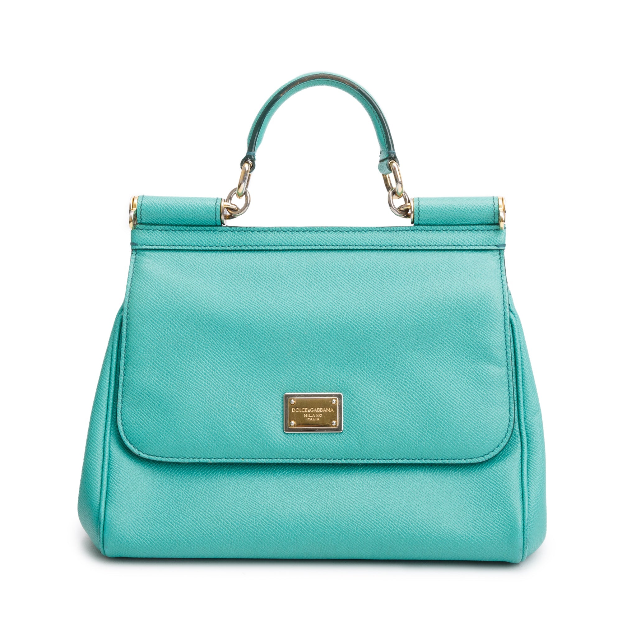 Dolce & Gabbana Green Dauphine Leather Medium Miss Sicily Bag w/ Strap