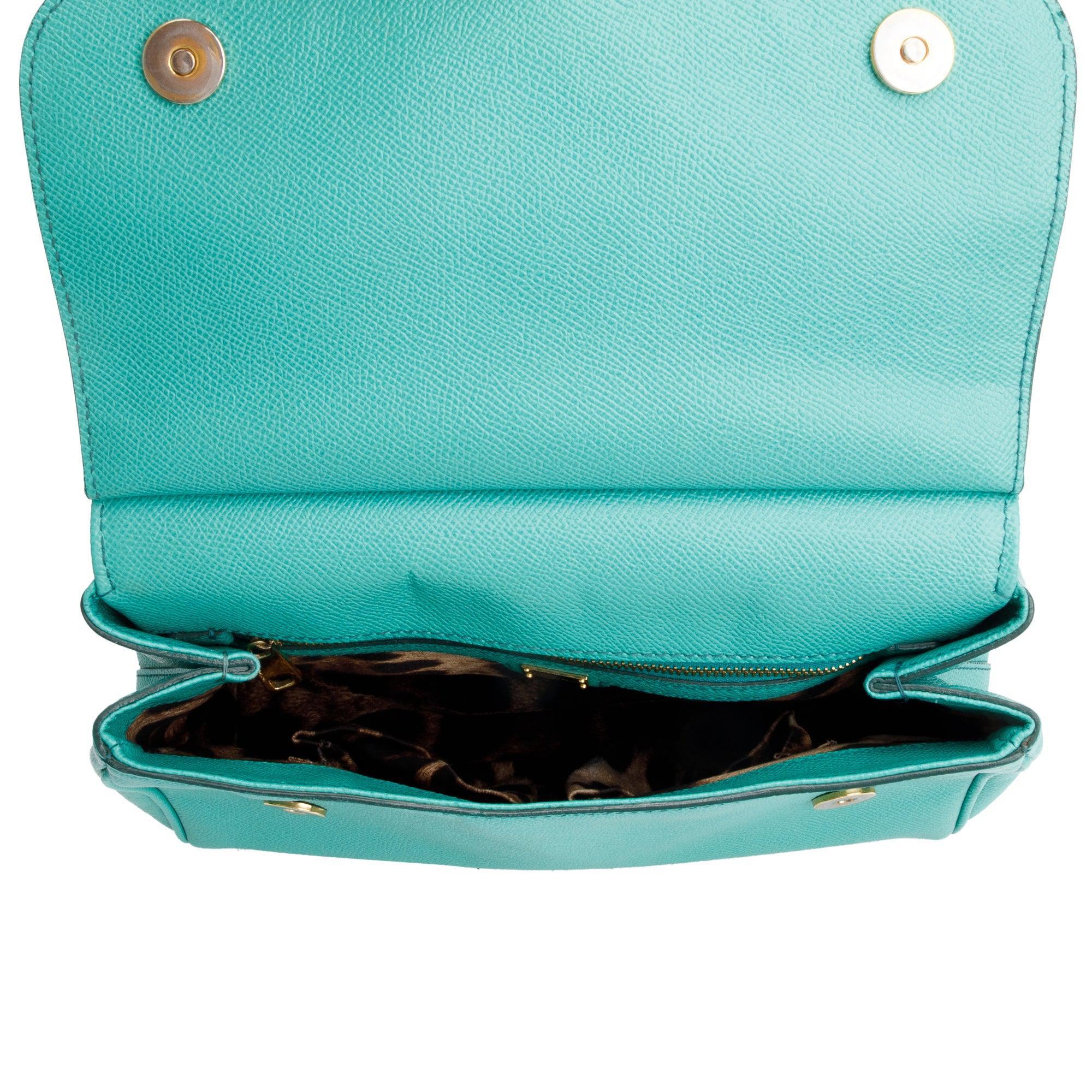 Dolce & Gabbana Green Dauphine Leather Medium Miss Sicily Bag w/ Strap