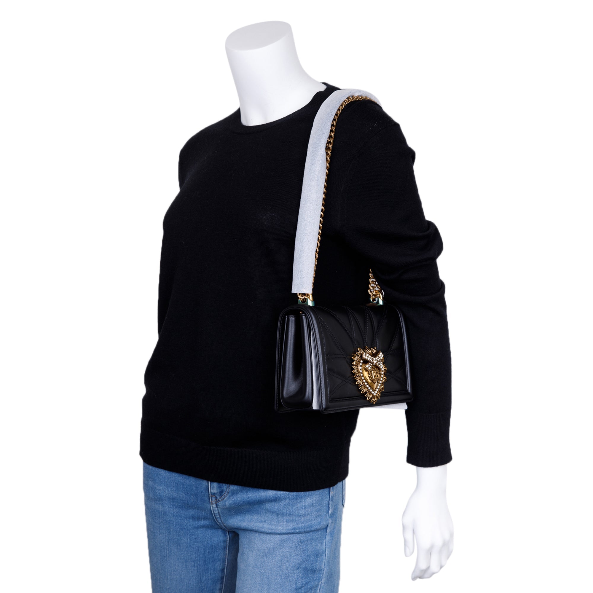 Dolce & Gabbana Medium Quilted Devotion Shoulder Bag w/ Box