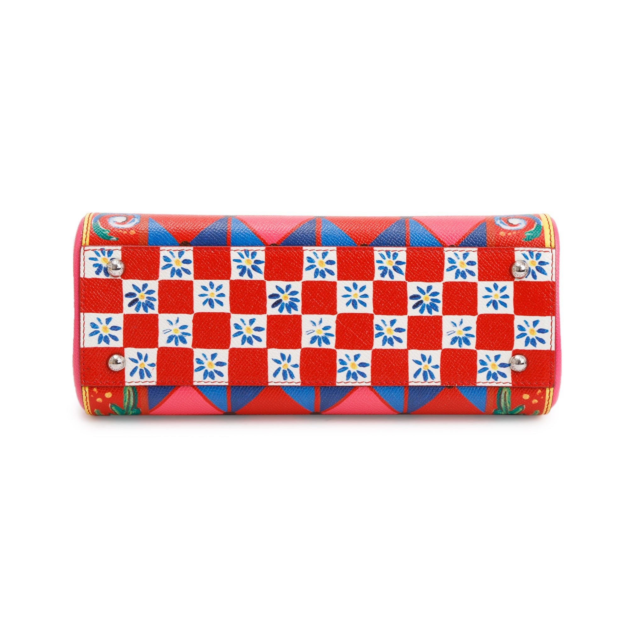 Dolce & Gabbana Multicolour Mambo Print Dauphine Leather Medium Miss Sicily Bag w/ Strap & Authenticity Card