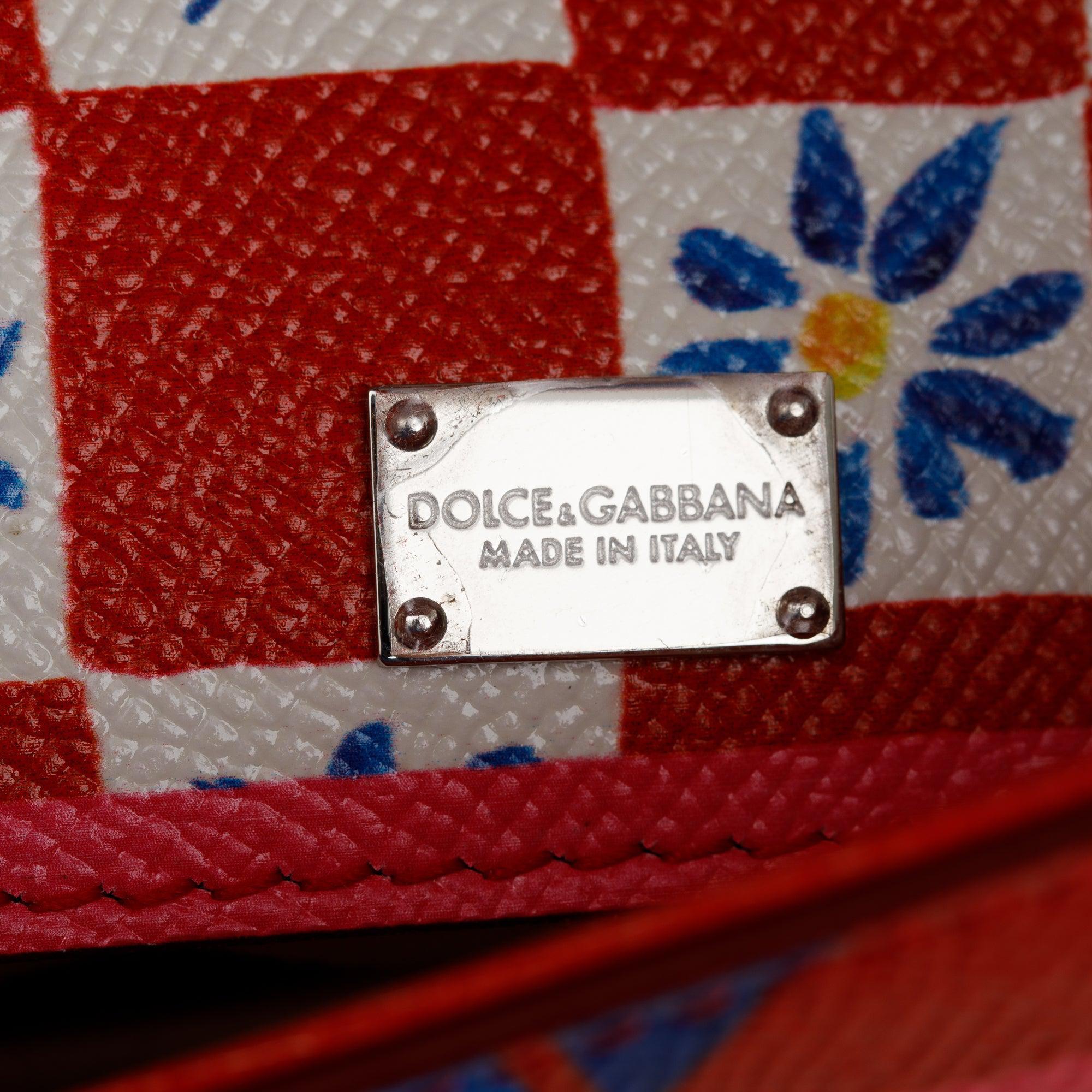 Dolce & Gabbana Multicolour Mambo Print Dauphine Leather Medium Miss Sicily Bag w/ Strap & Authenticity Card