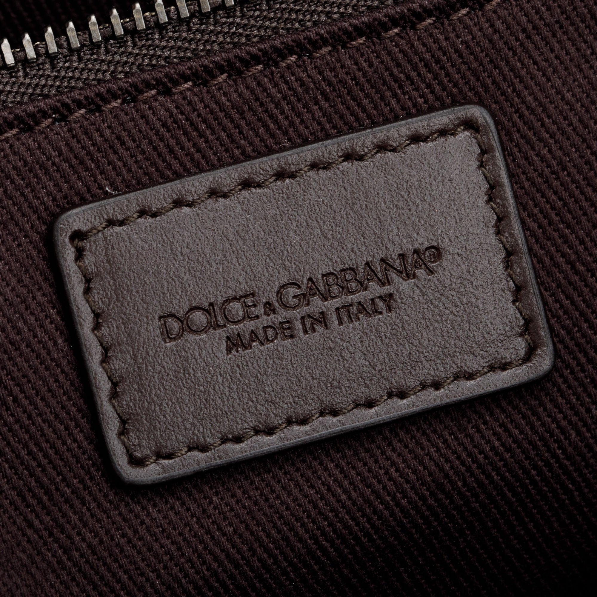Dolce & Gabbana Neutral Canvas Black Leather Trim Large Shopper Tote