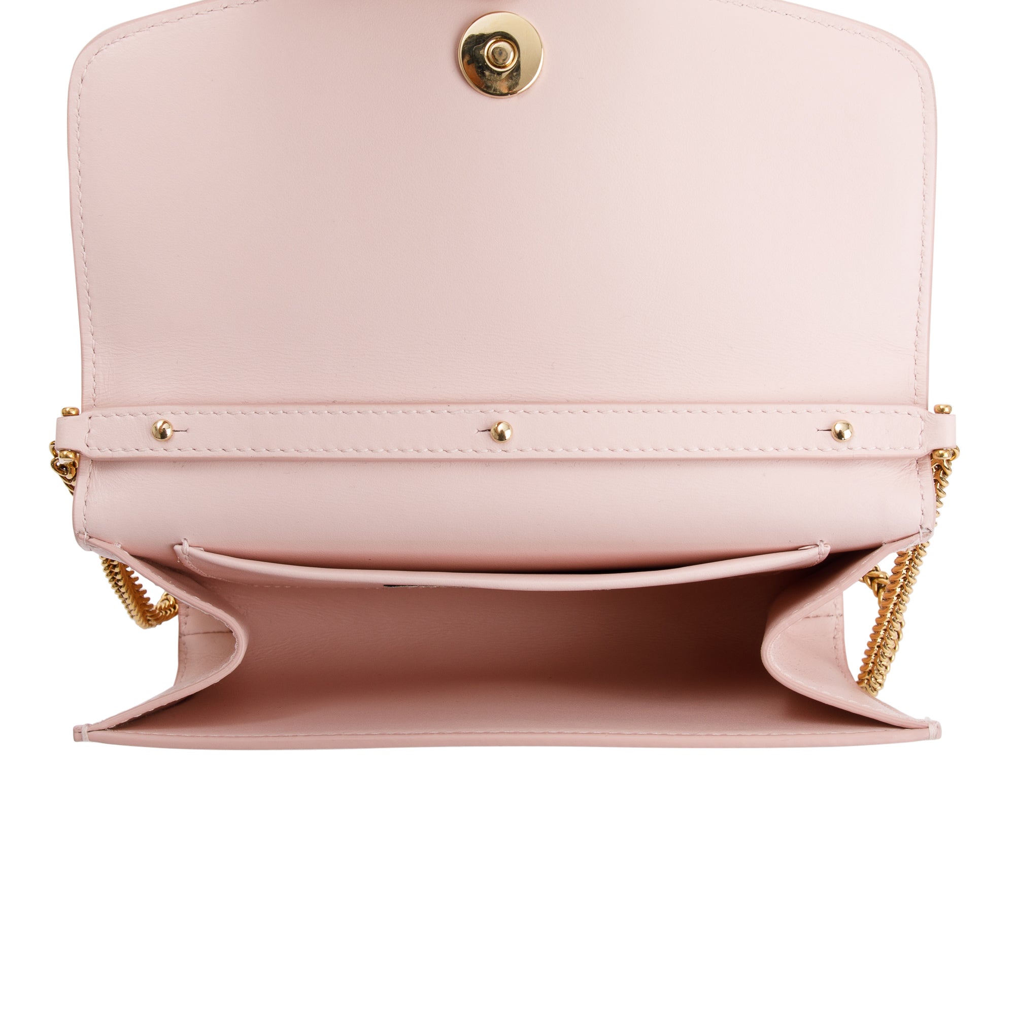 Dolce & Gabbana Pink Calfskin Leather DG Logo Flap Chain Clutch Bag w/ Authenticity Card