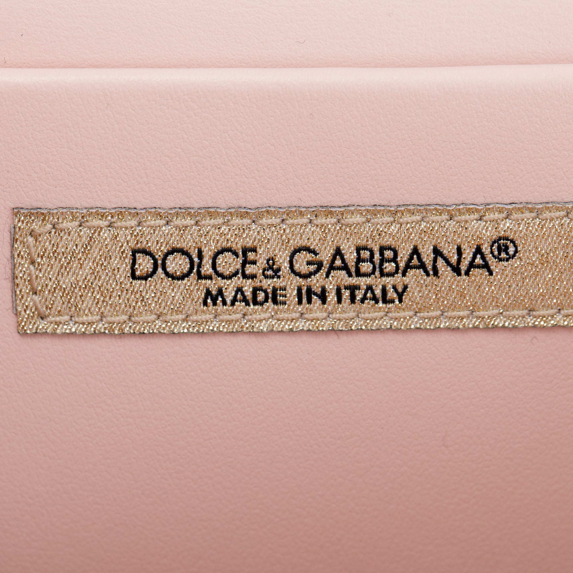 Dolce & Gabbana Pink Calfskin Leather DG Logo Flap Chain Clutch Bag w/ Authenticity Card