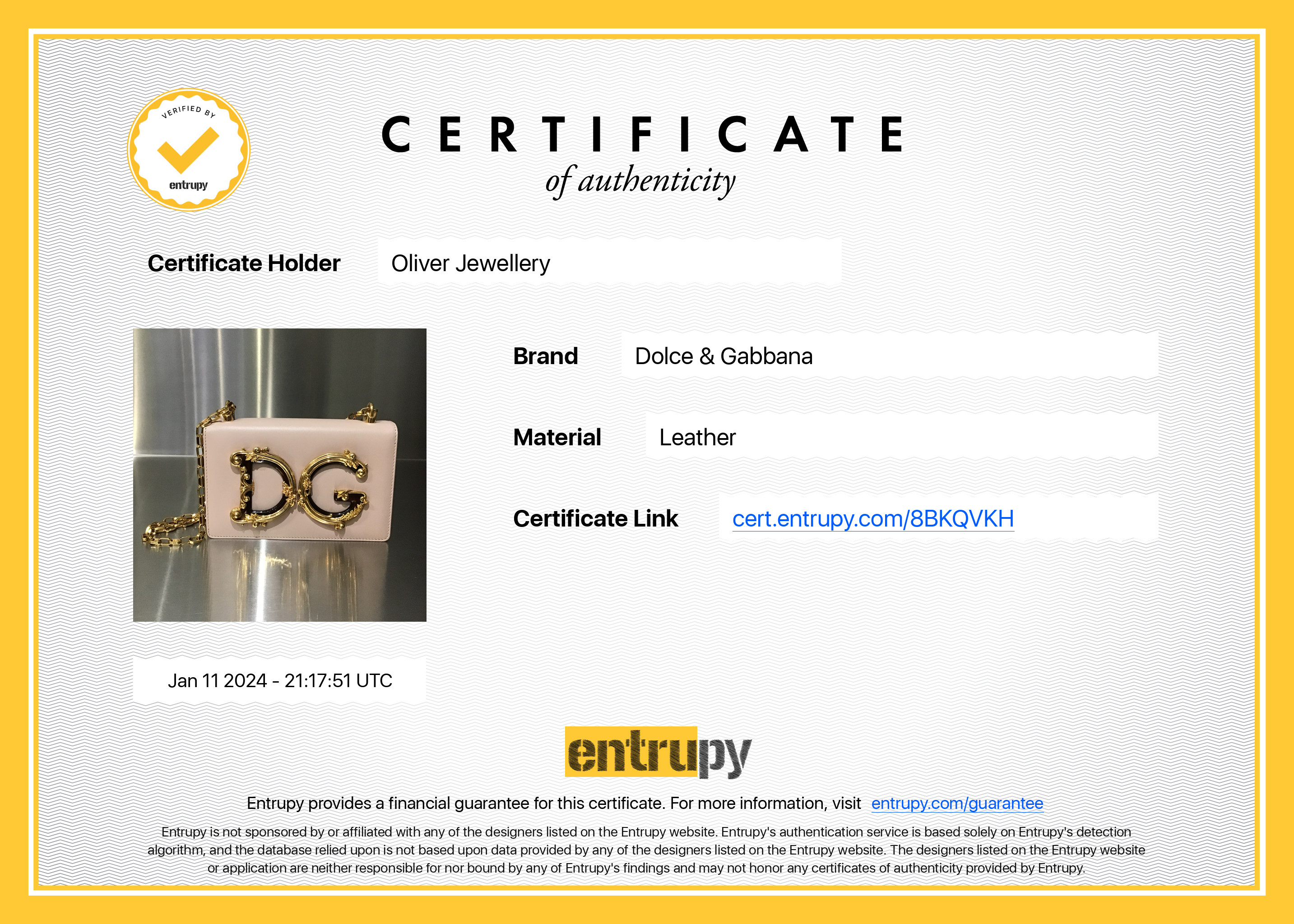 Dolce & Gabbana Pink Nappa Leather DG Girls Crossbody Bag w/ Authenticity Card