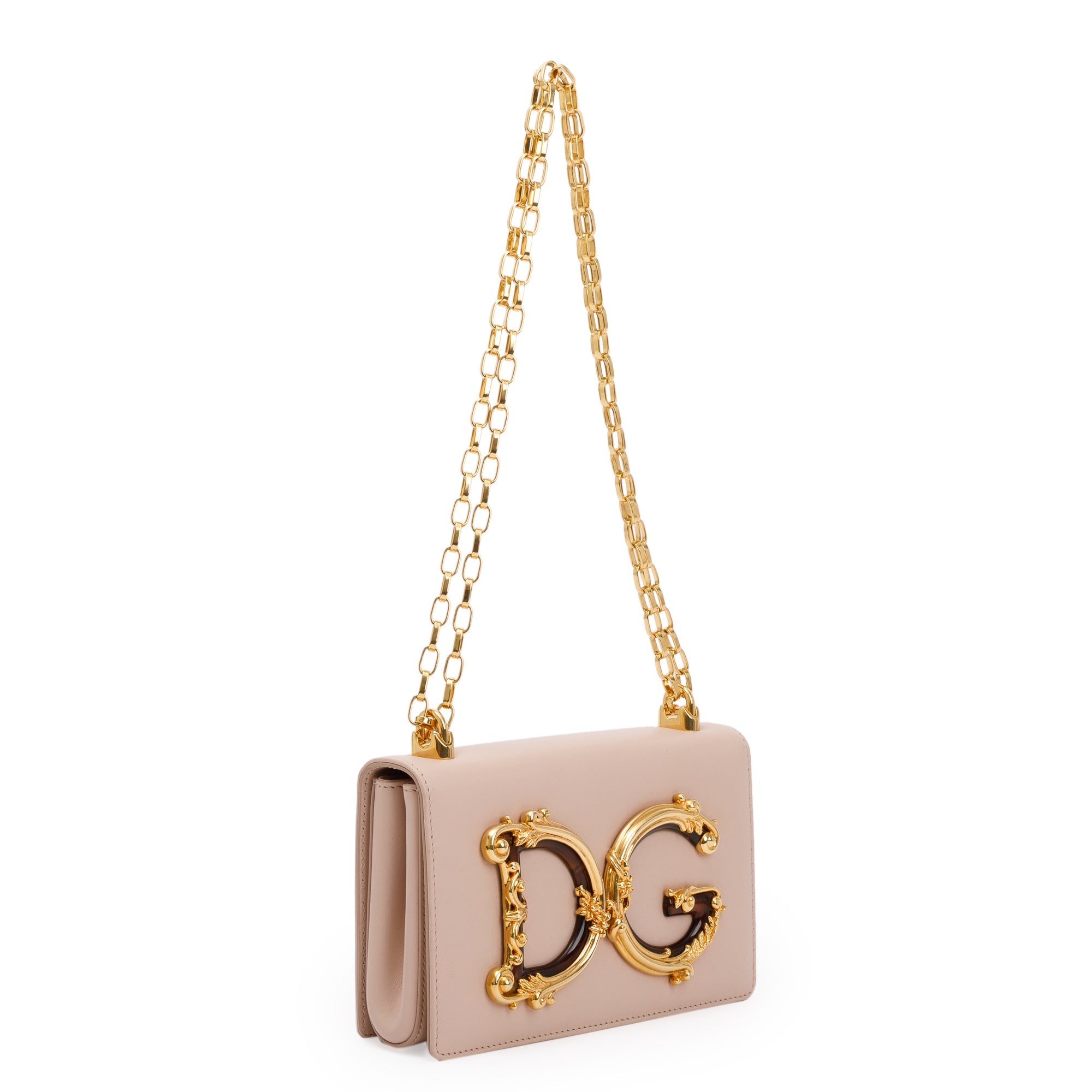 Dolce & Gabbana Pink Nappa Leather DG Girls Crossbody Bag w/ Authenticity Card