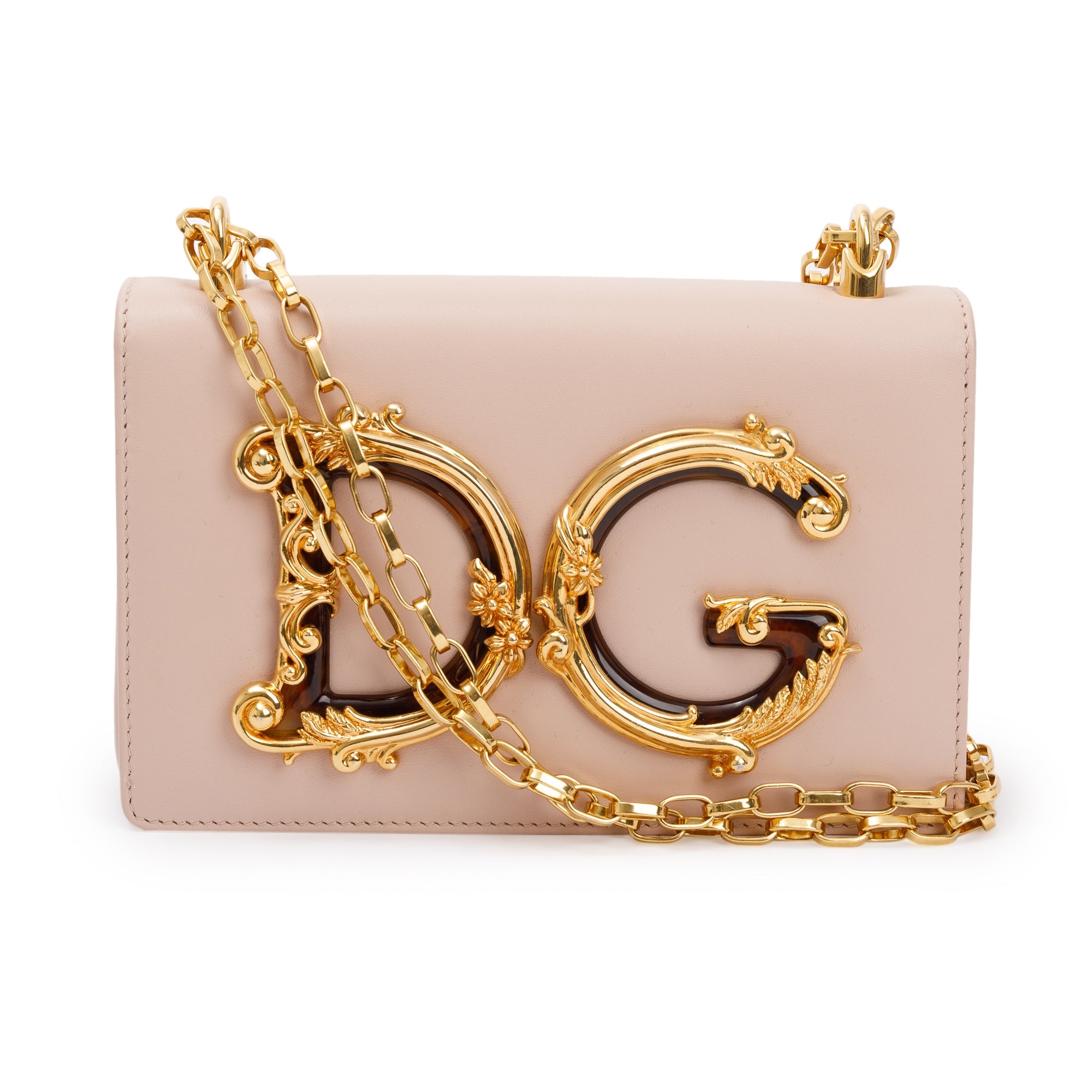 Dolce & Gabbana Pink Nappa Leather DG Girls Crossbody Bag w/ Authenticity Card