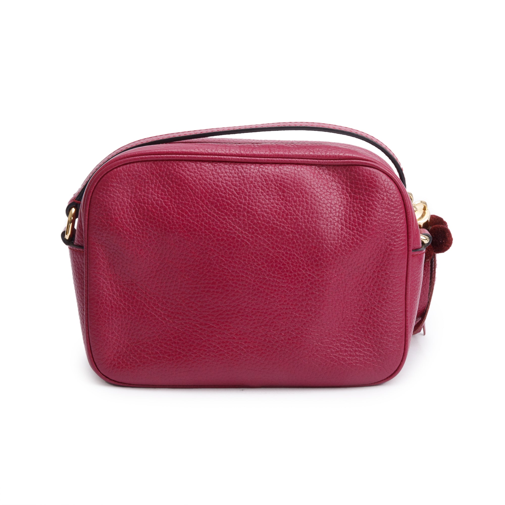 Dolce & Gabbana Purple Calfskin Leather Pom Pom Glam Camera Crossbody Bag