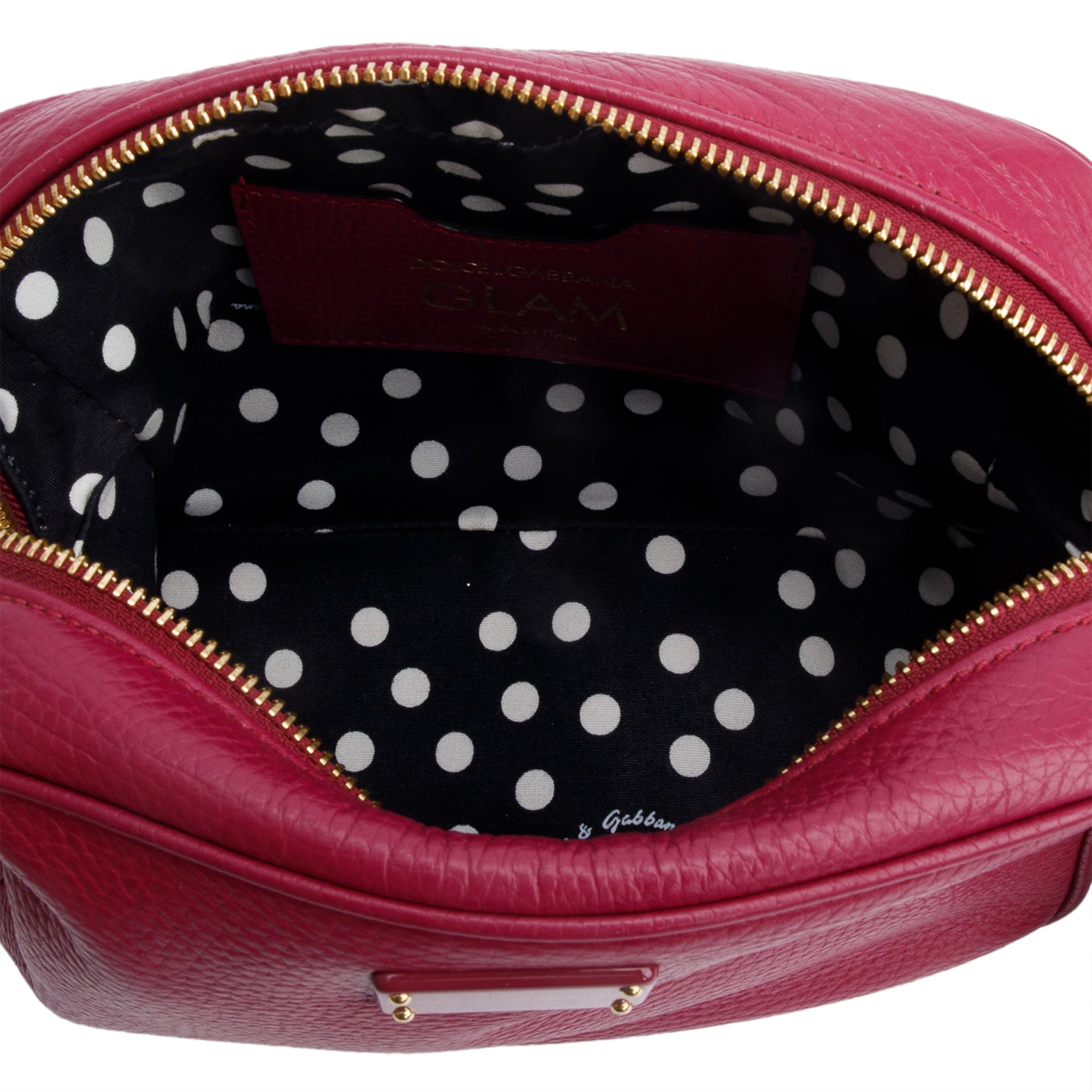 Dolce & Gabbana Purple Calfskin Leather Pom Pom Glam Camera Crossbody Bag