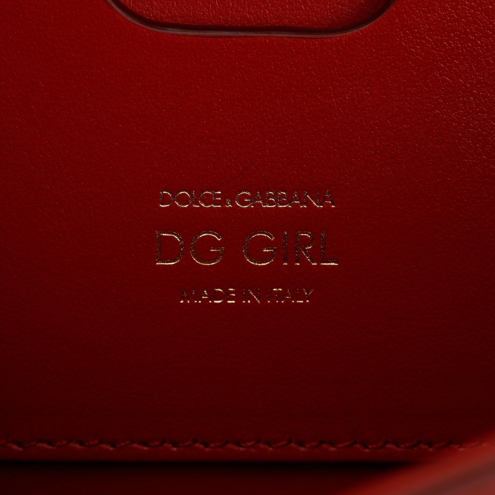Dolce & Gabbana Red Calfskin Leather DG Girls Phone Crossbody Bag