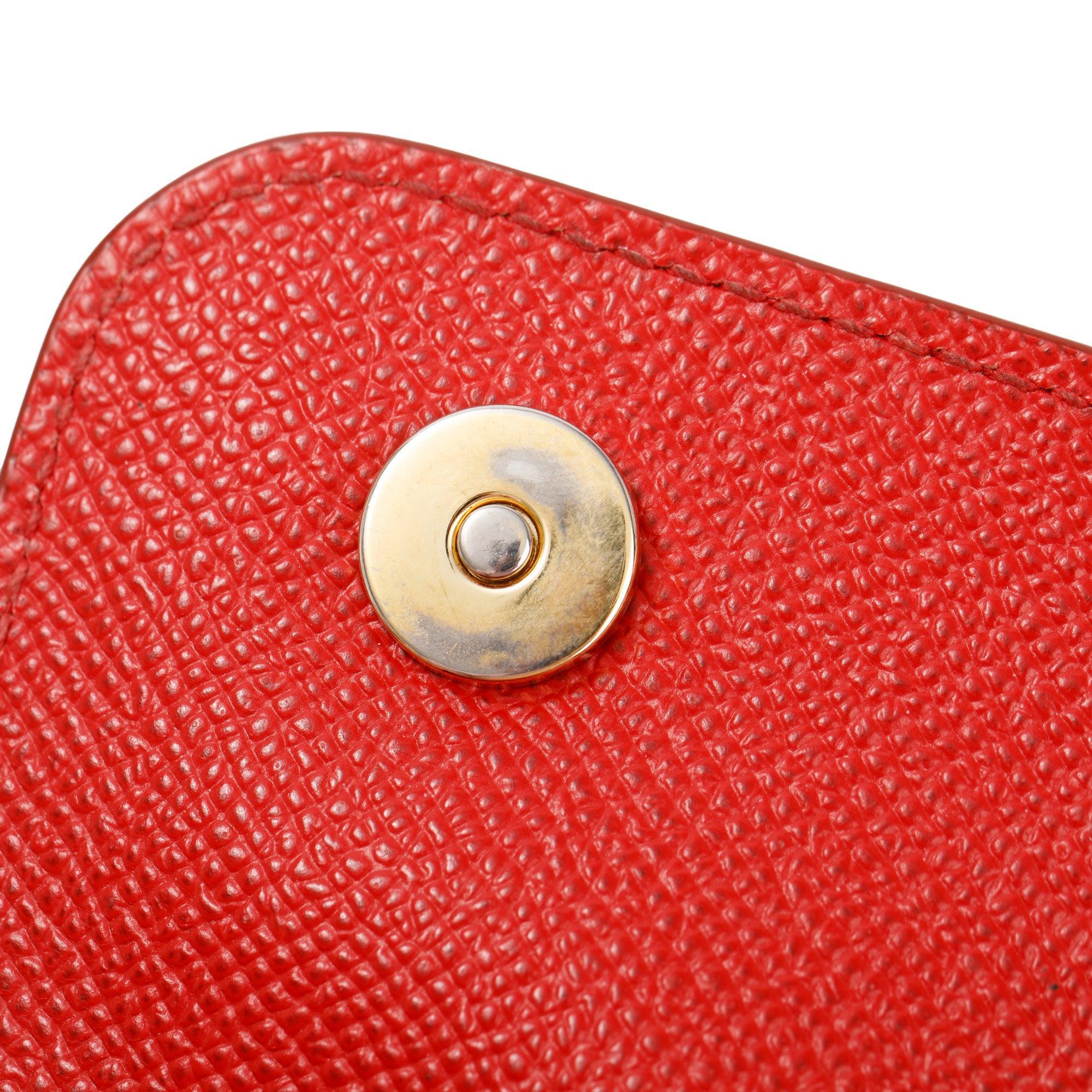 Dolce & Gabbana Red Dauphine Leather Small Miss Sicily Bag w/ Strap