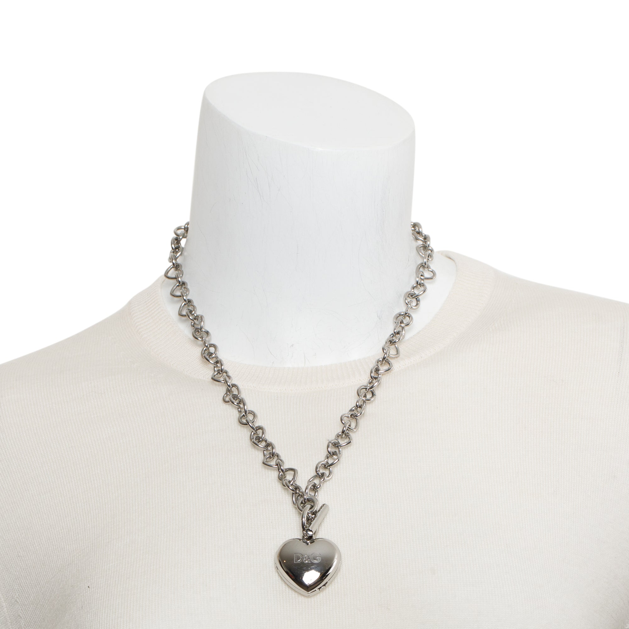 Dolce & Gabbana Stainless Steel Heart Watch Necklace