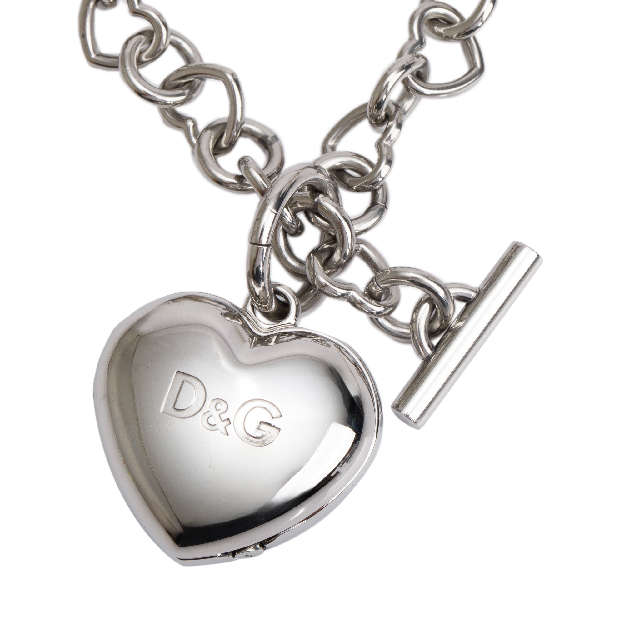 Dolce & Gabbana Stainless Steel Heart Watch Necklace