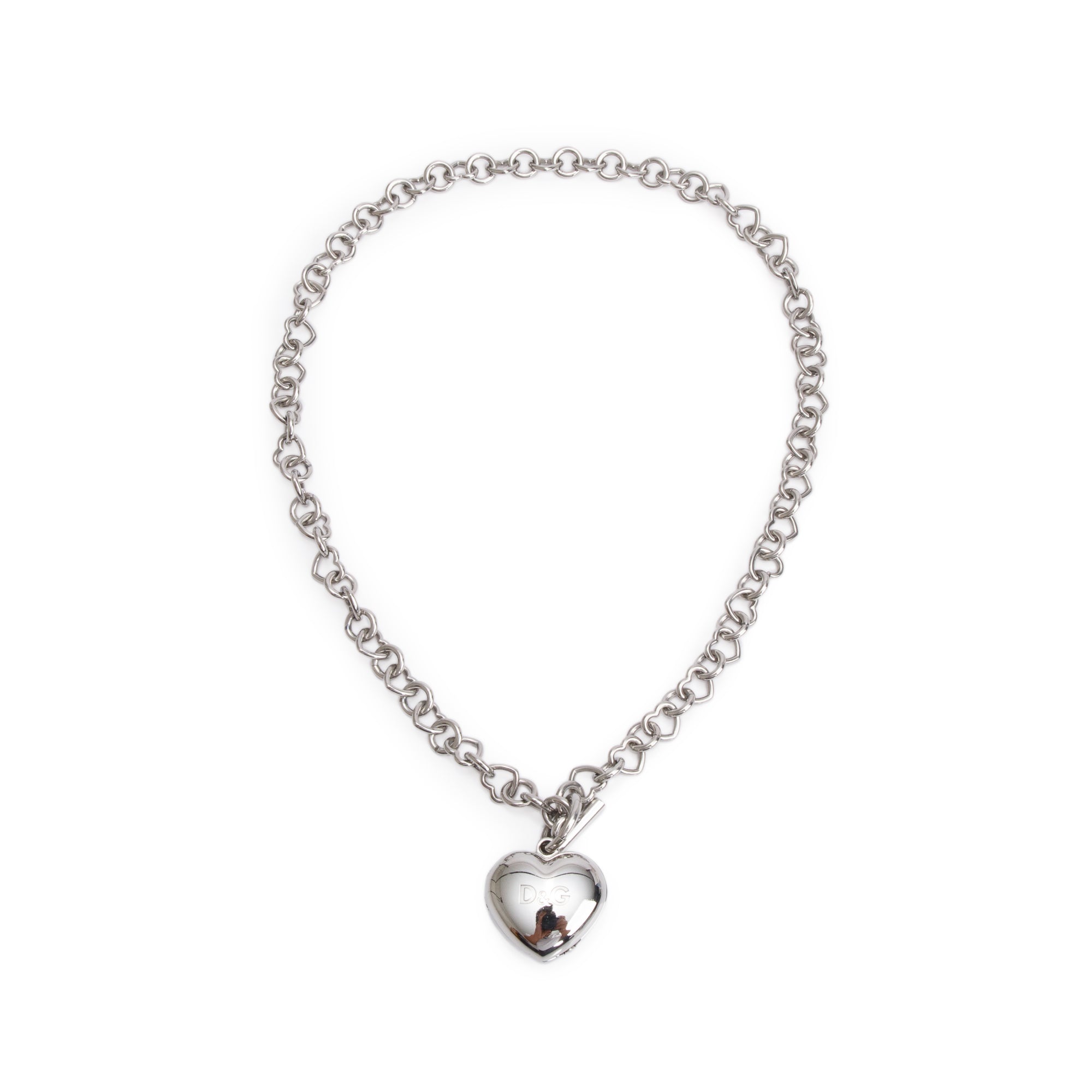Dolce & Gabbana Stainless Steel Heart Watch Necklace