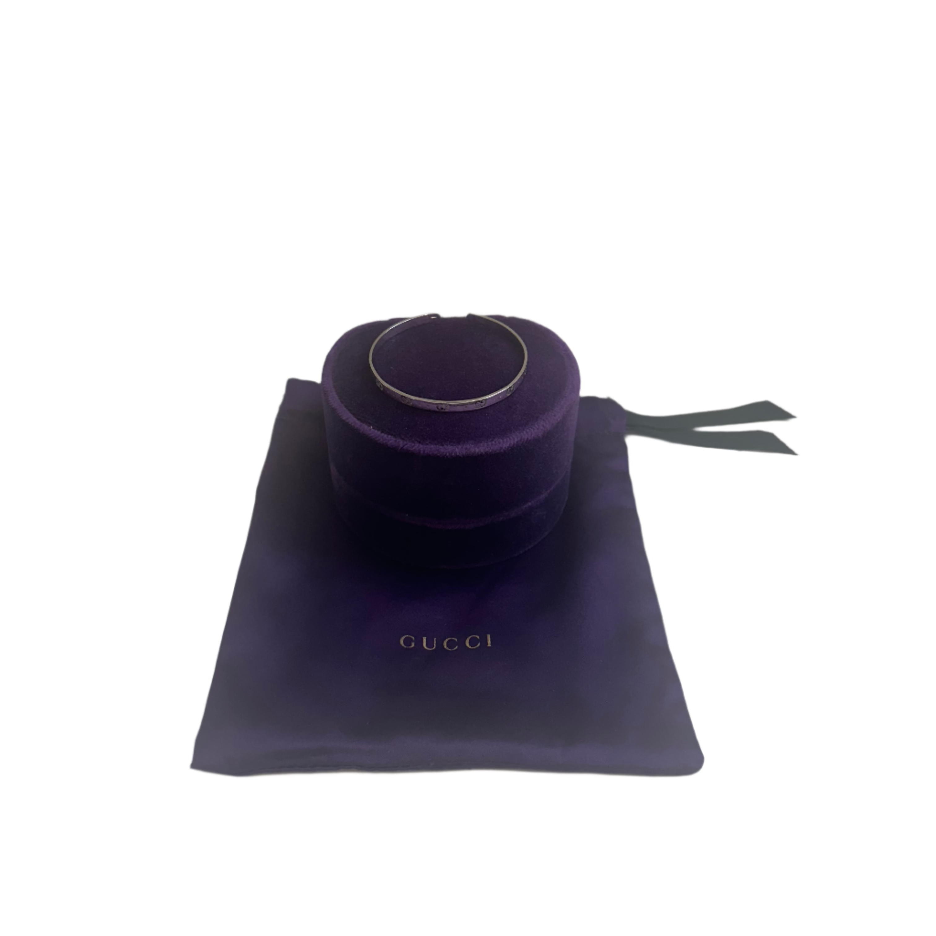 Gucci 2024 18k White Gold Icon Cuff Bracelet w/ Box & Receipt