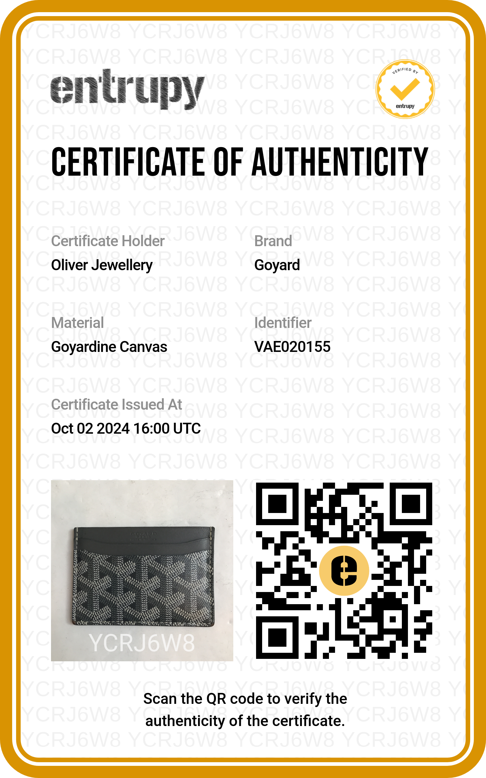 Goyard Grey Leather & Coated Canvas Saint Sulpice Card Holder