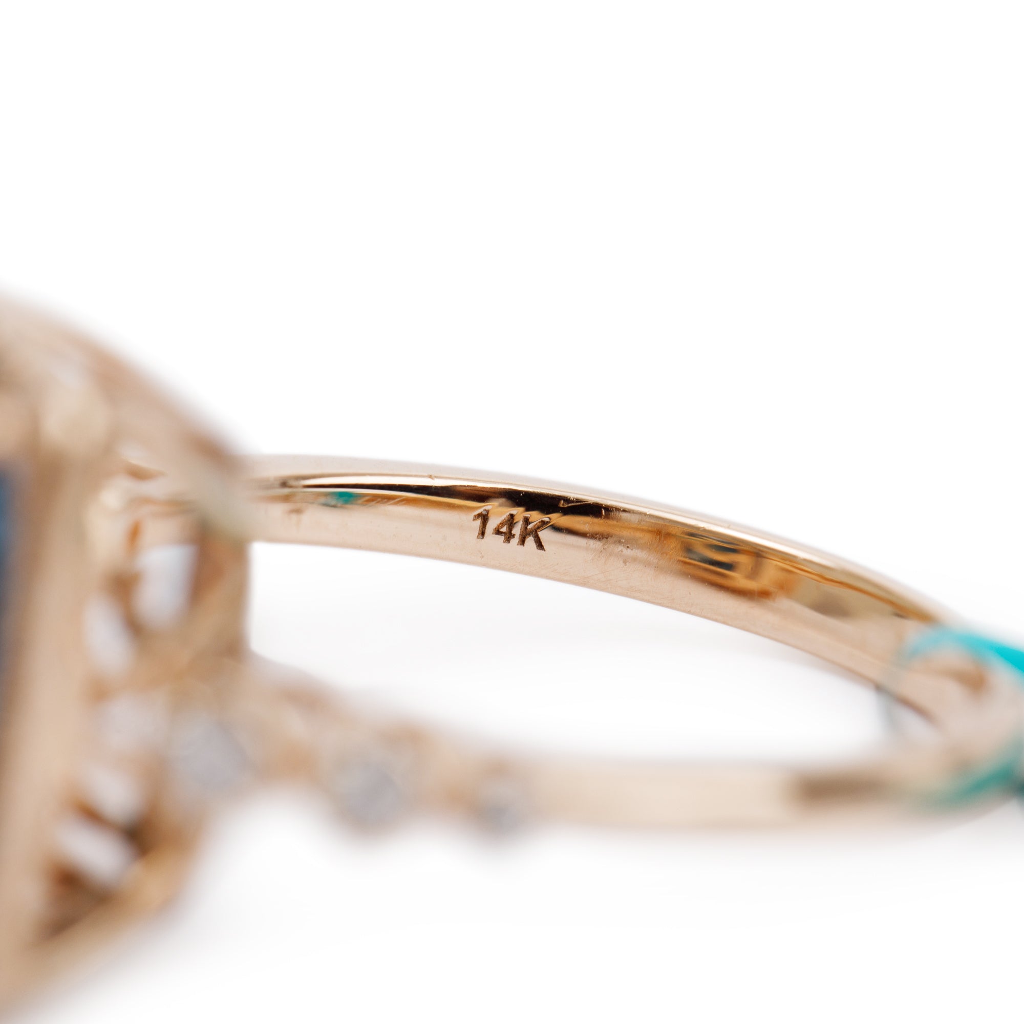 Effy 14k Rose Gold Blue Topaz & Diamond Cocktail Ring, Size 7