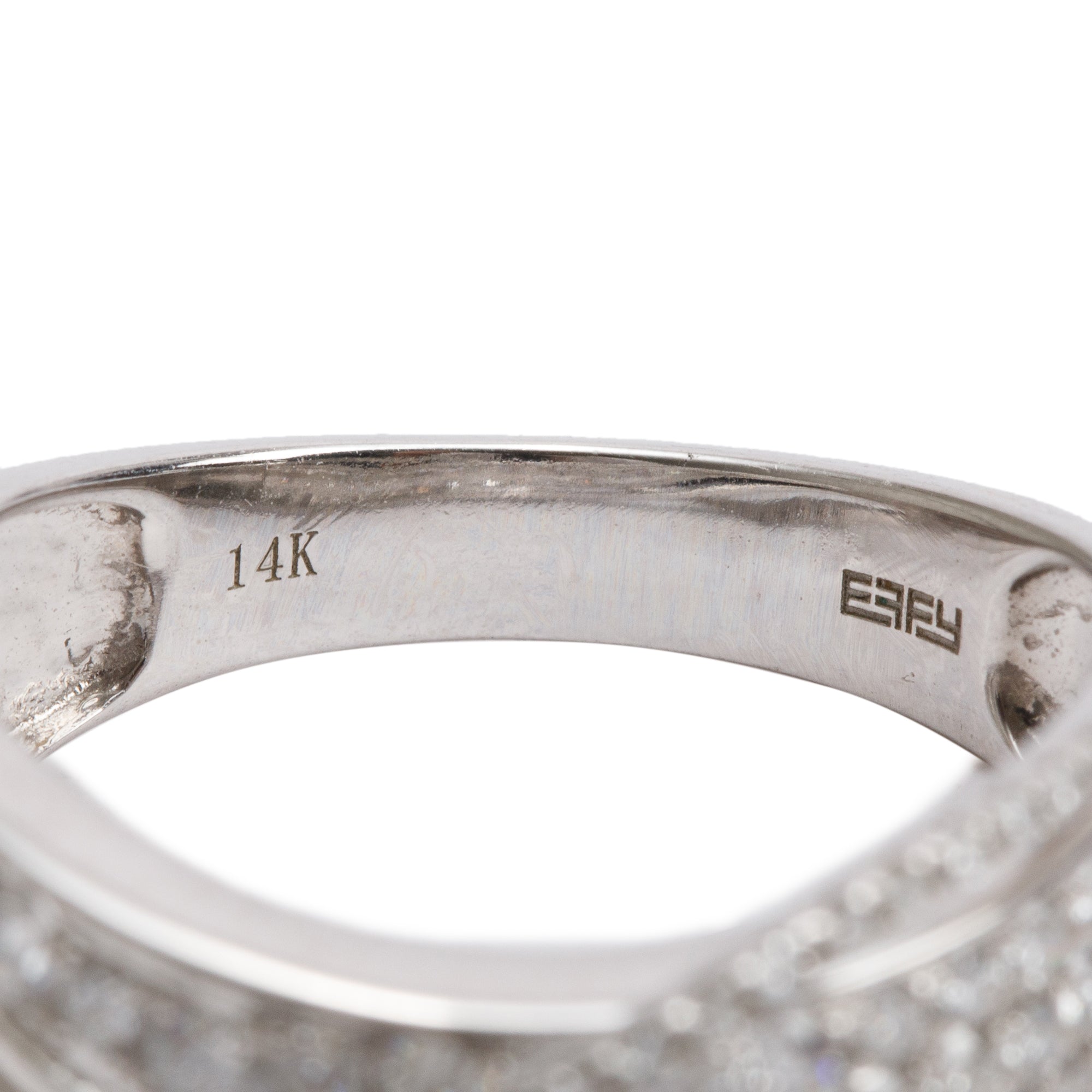 Effy 14k White Gold Diamond Crossover Ring, Size 7