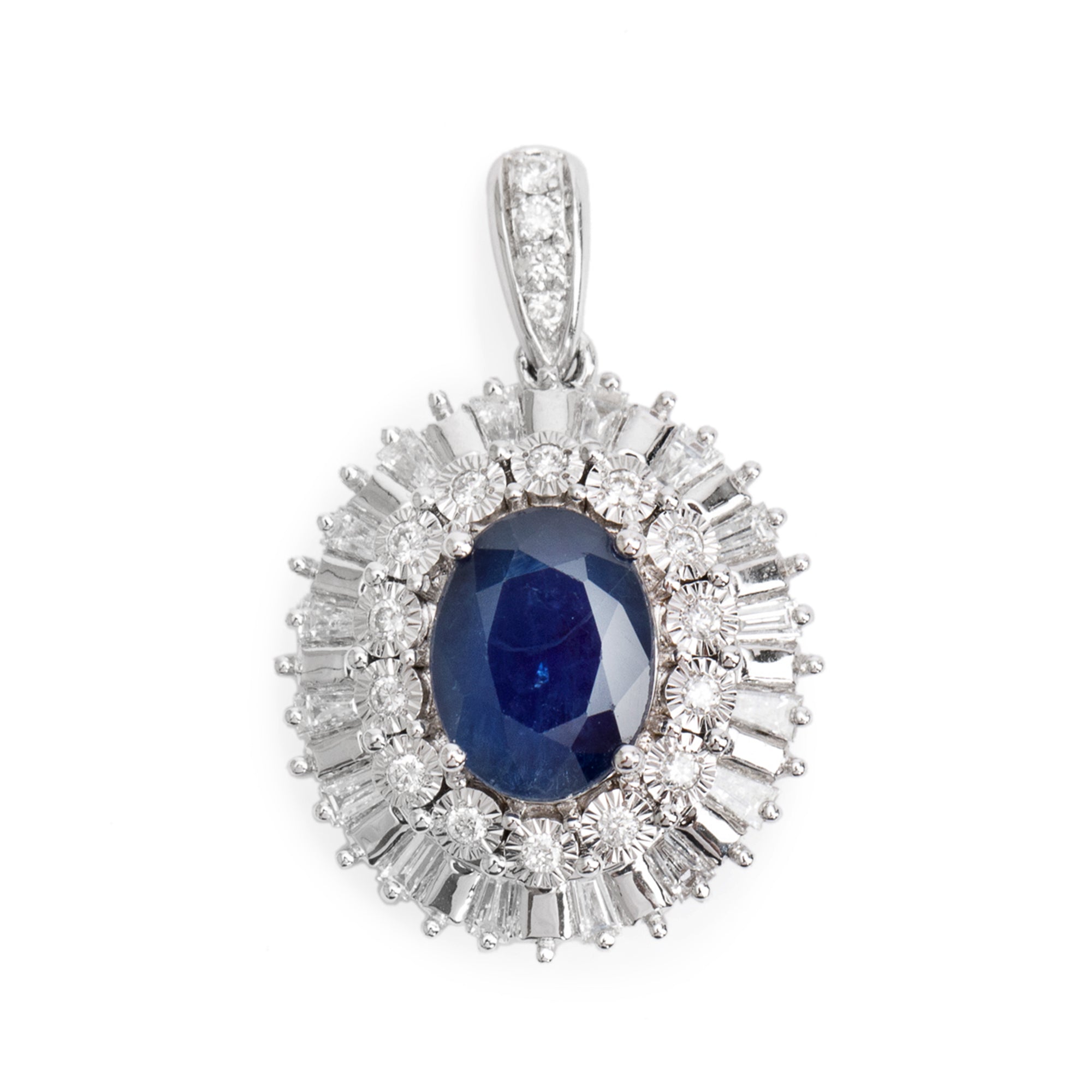 Effy 14k White Gold Sapphire & Diamond Pendant