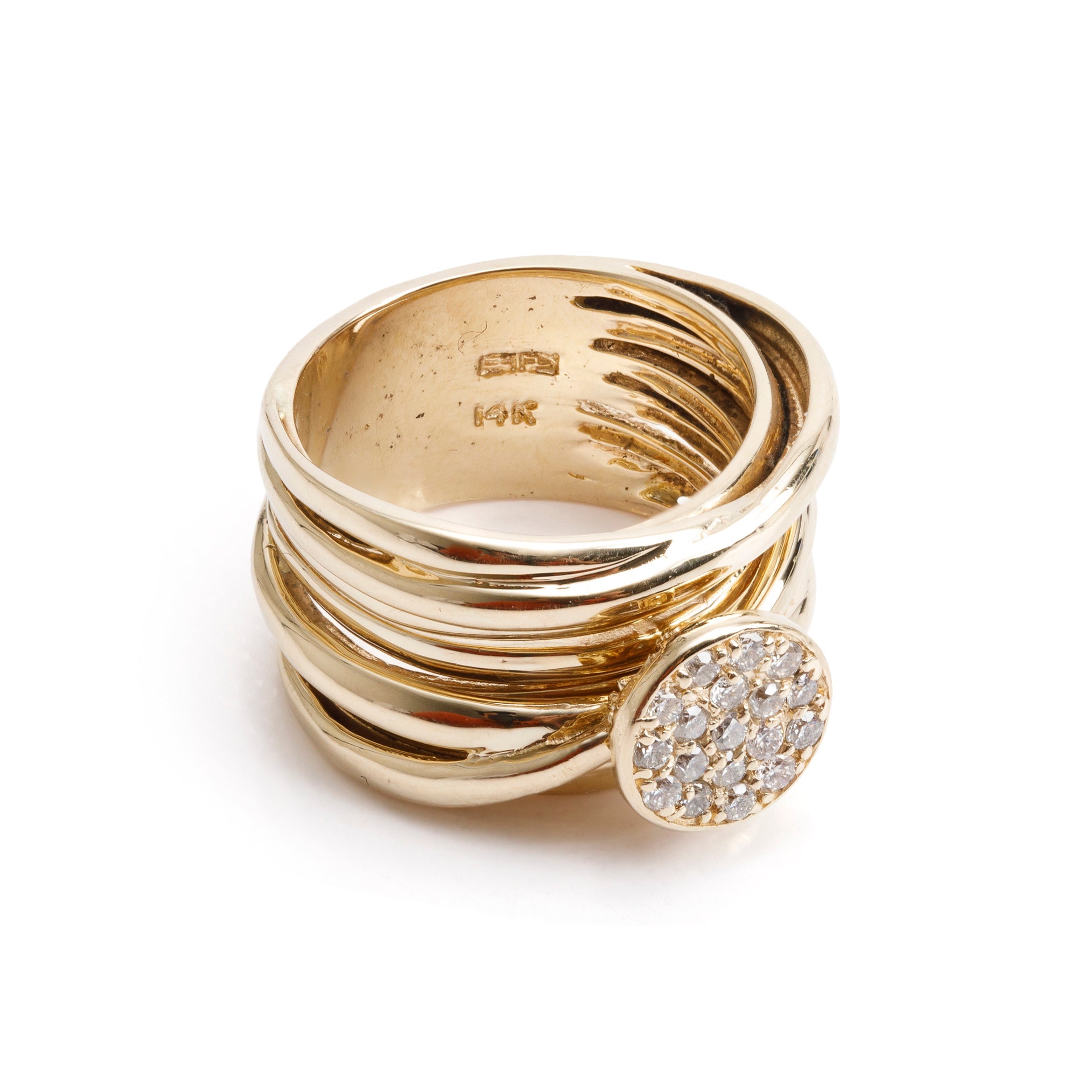 Effy 14k Yellow Gold Diamond D'Oro Ring, Size 7