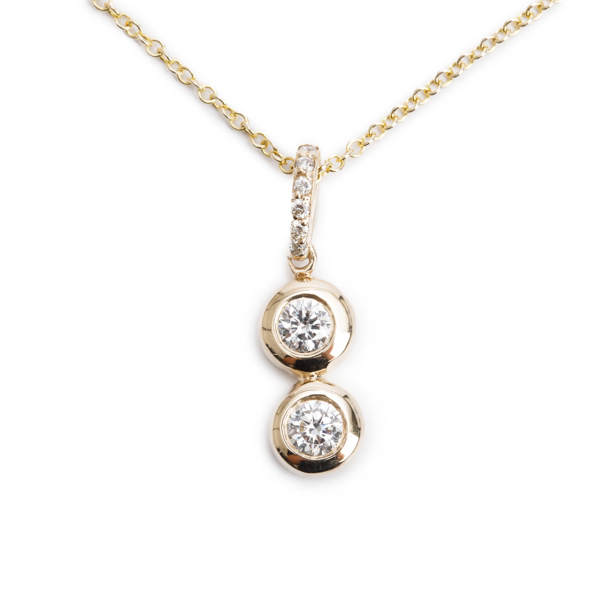 Effy 14k Yellow Gold Diamond Drop Pendant Necklace