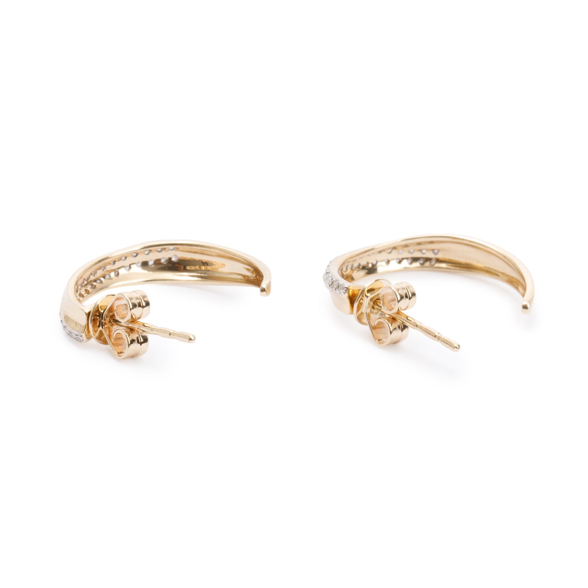 Effy 14k Yellow Gold Diamond Hoop Earrings
