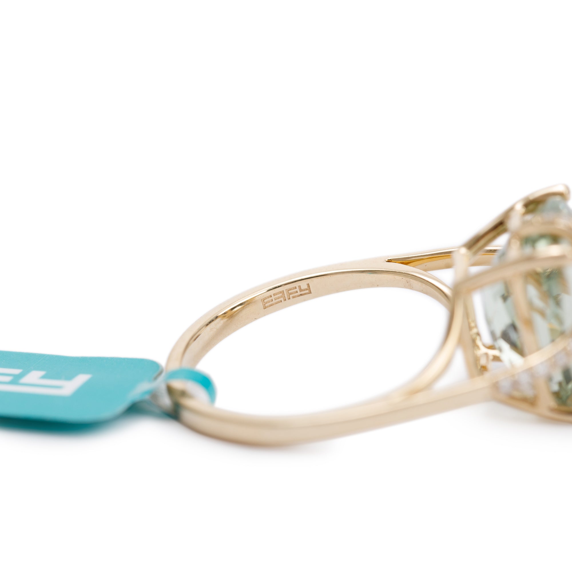 Effy 14k Yellow Gold Prasiolite & Diamond Cocktail Ring, Size 7