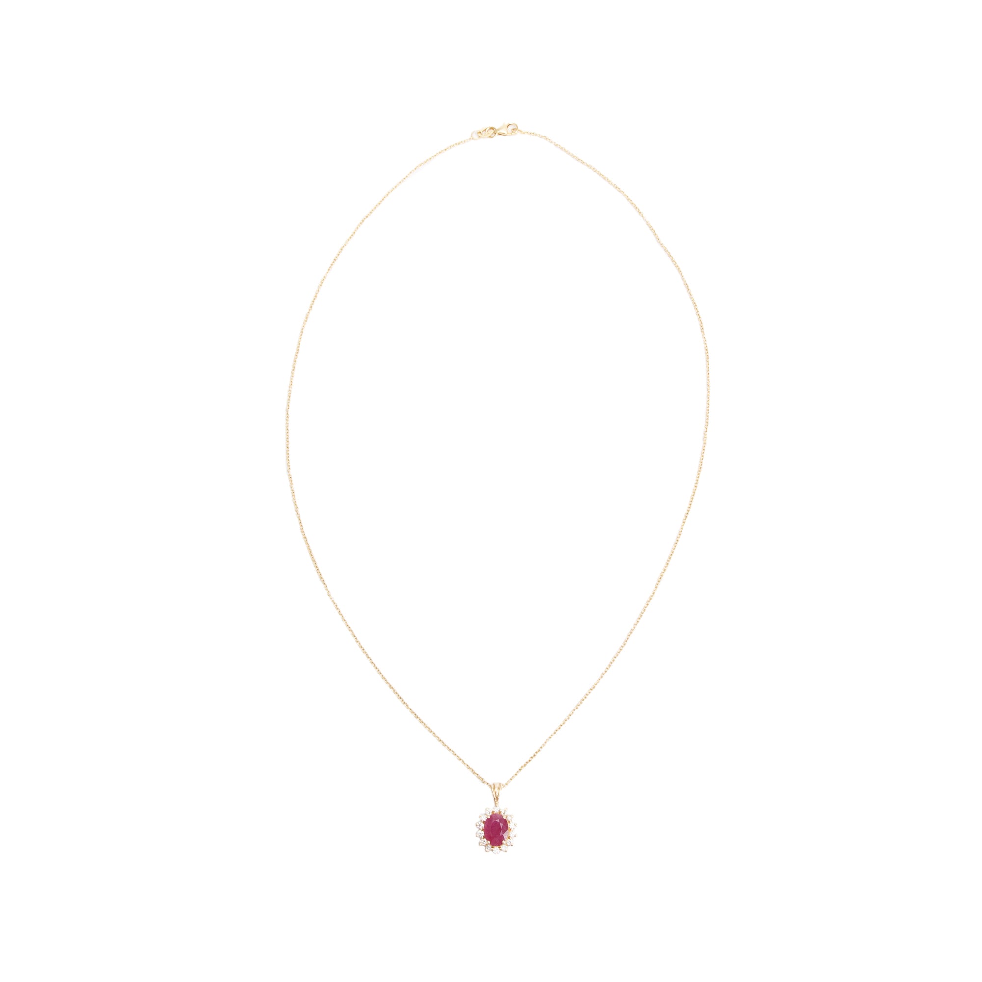 Effy 14k Yellow Gold Ruby & Diamond Pendant Necklace