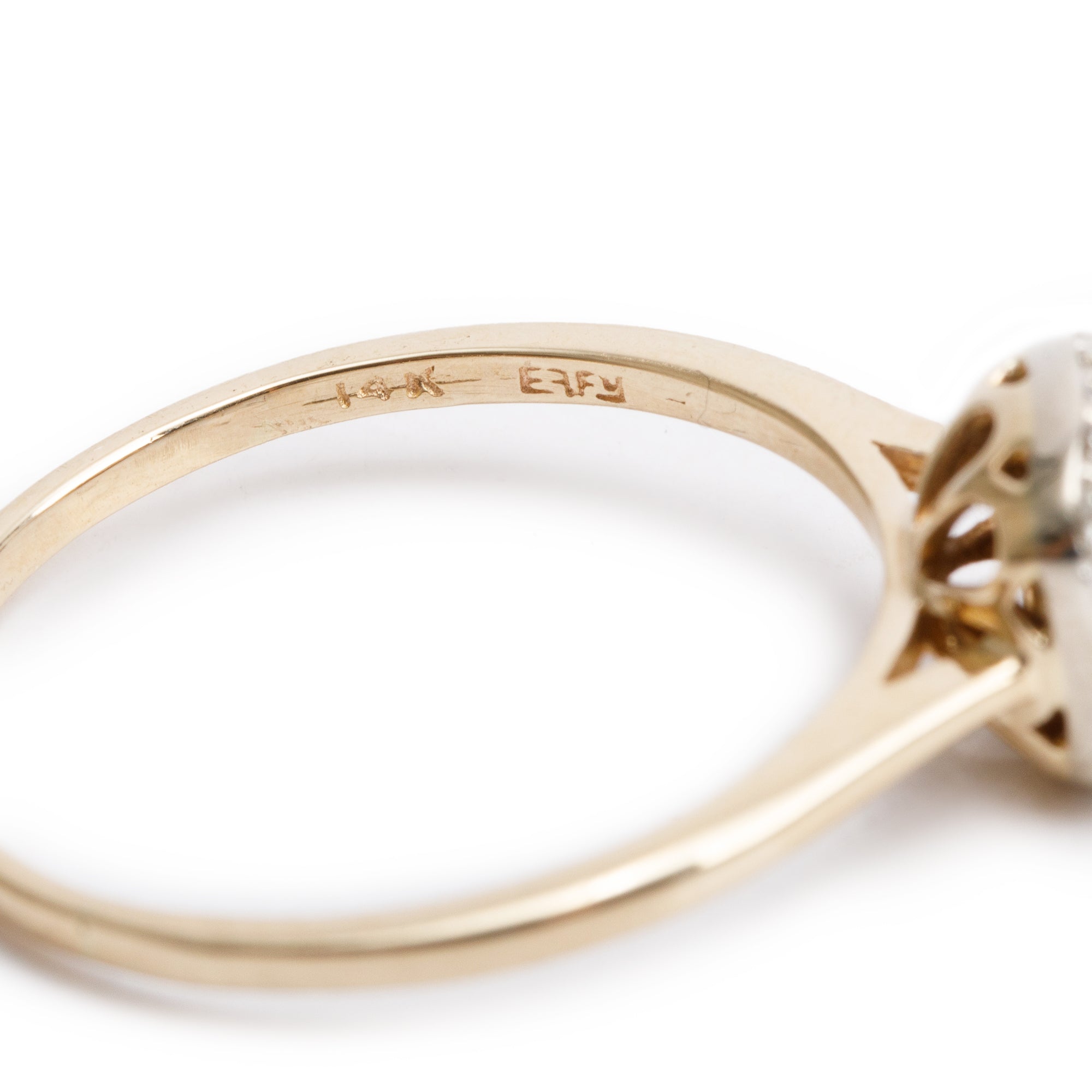 Effy 14k Yellow & White Gold Diamond Cluster Ring, Size 10