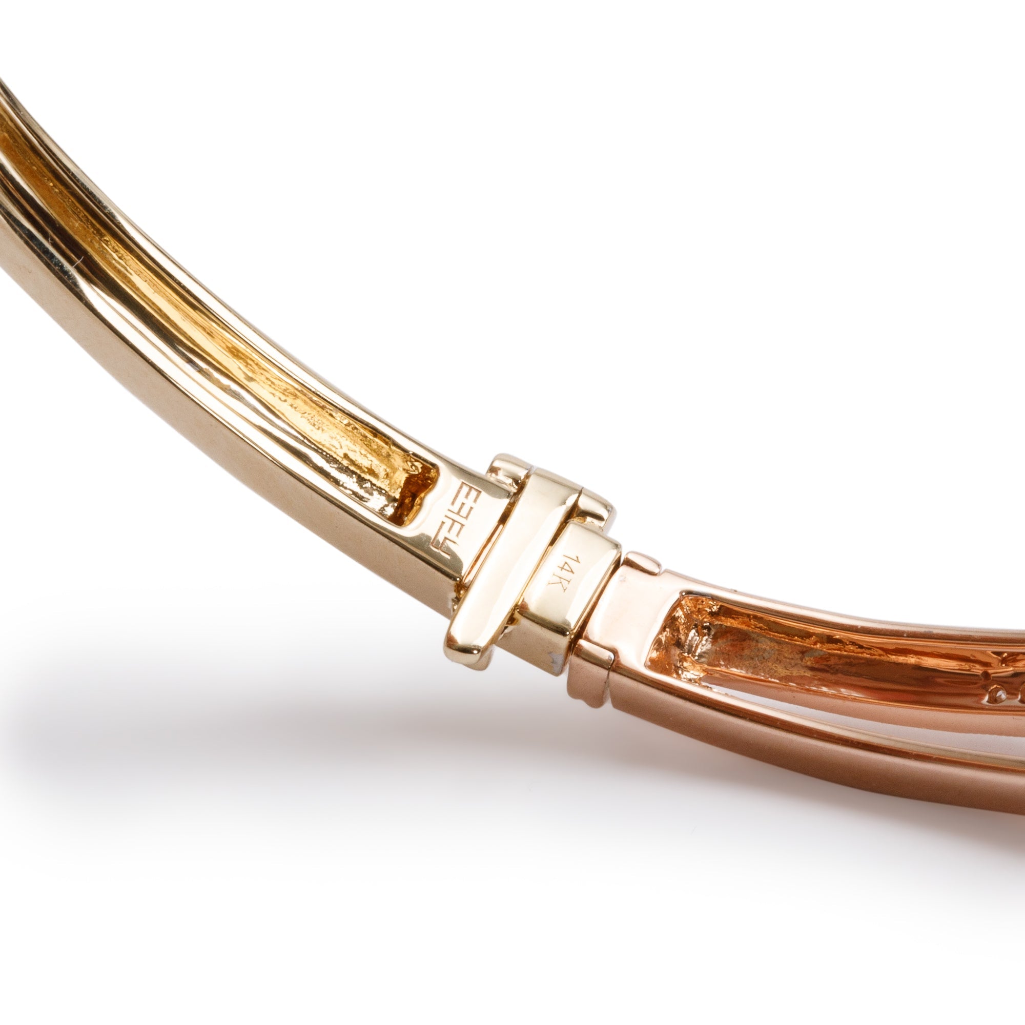 Effy 14k Yellow, White & Rose Gold Diamond Bangle Bracelet