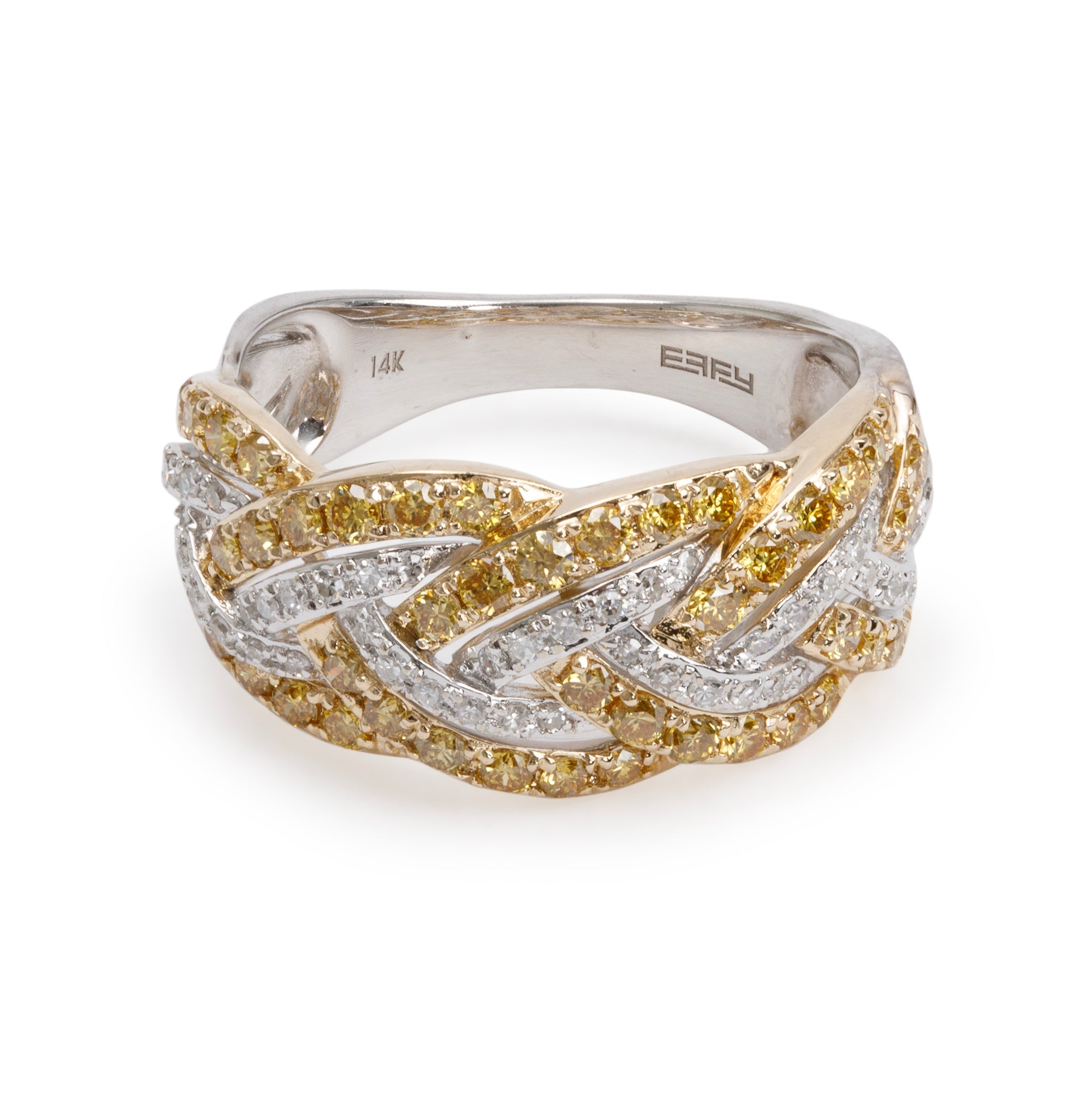 Effy 14k Yellow and White Gold Diamond Ring, Size 7