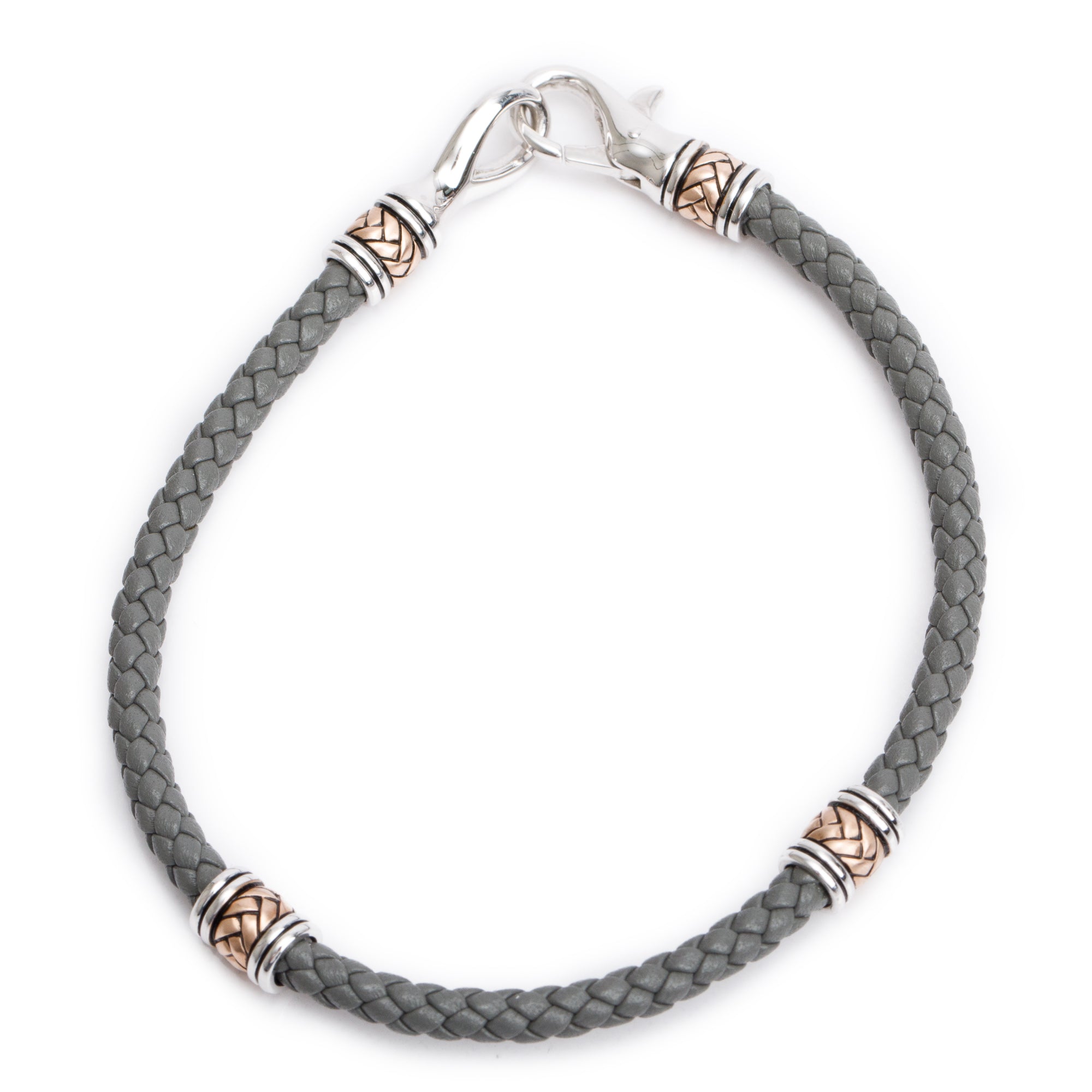 Effy 18k Rose Gold & Sterling Silver Grey Leather Bracelet