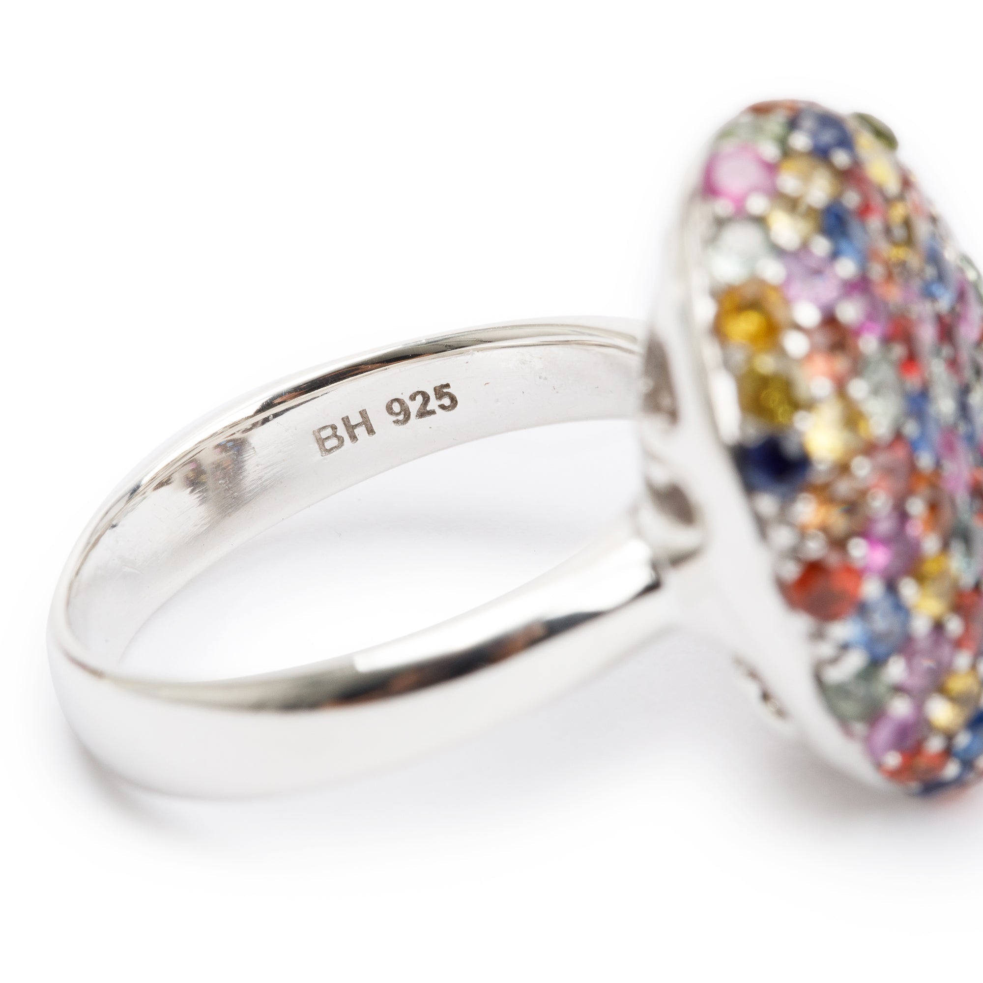 Effy Mosaic Sterling Silver Multi-Sapphire Cocktail Ring, Size 7