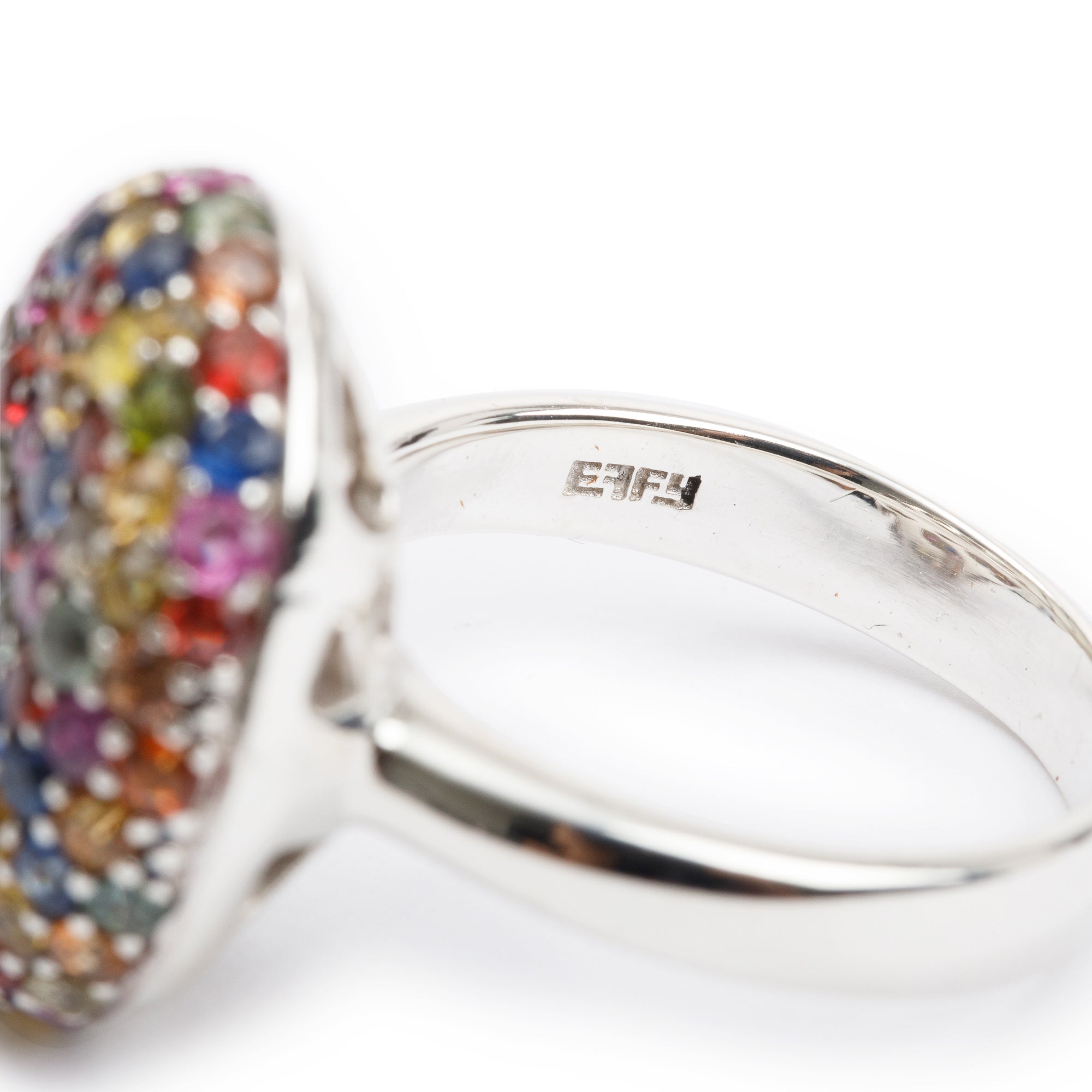 Effy Mosaic Sterling Silver Multi-Sapphire Cocktail Ring, Size 7
