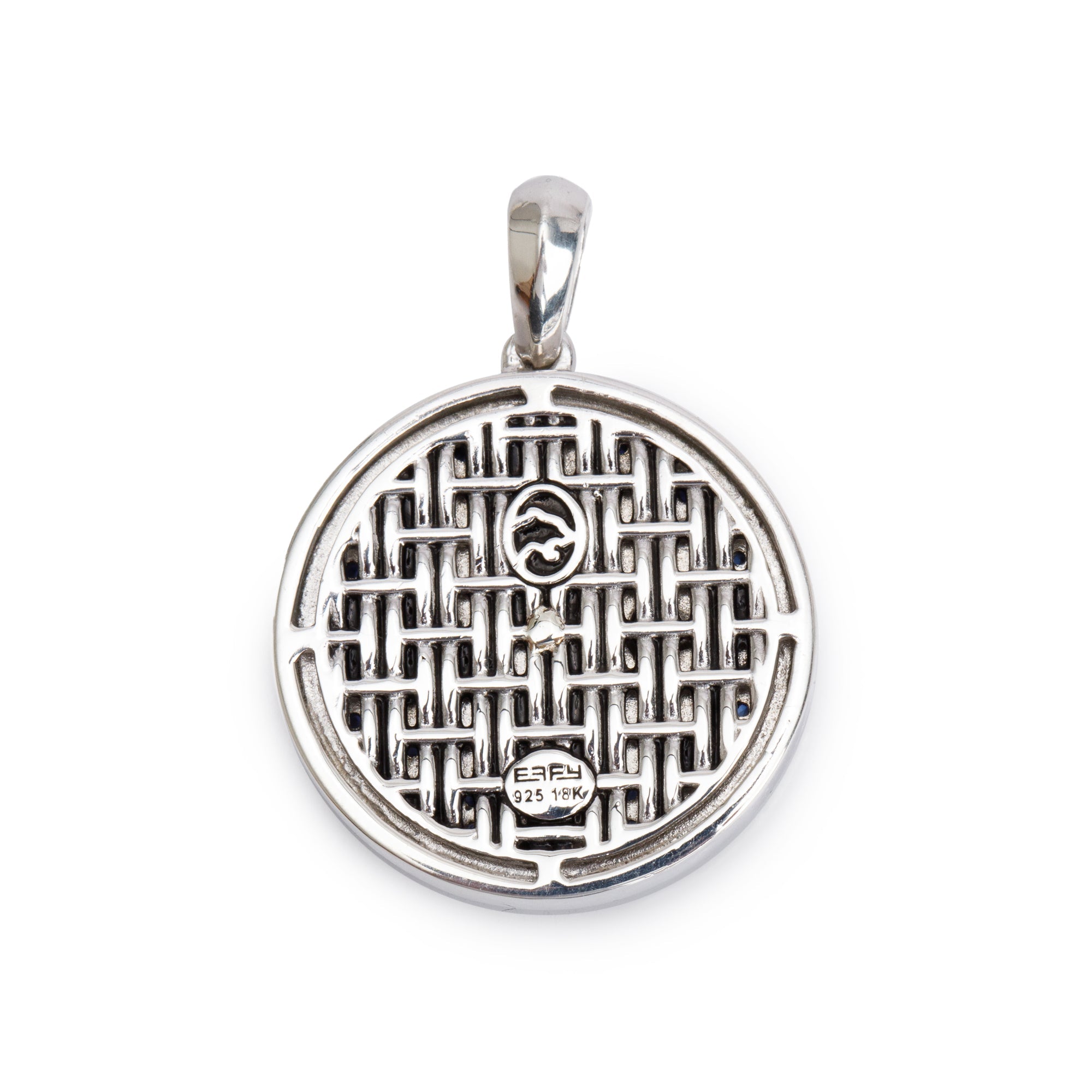 Effy Sterling Silver & 18k Yellow Gold Blue Sapphire Compass Pendant