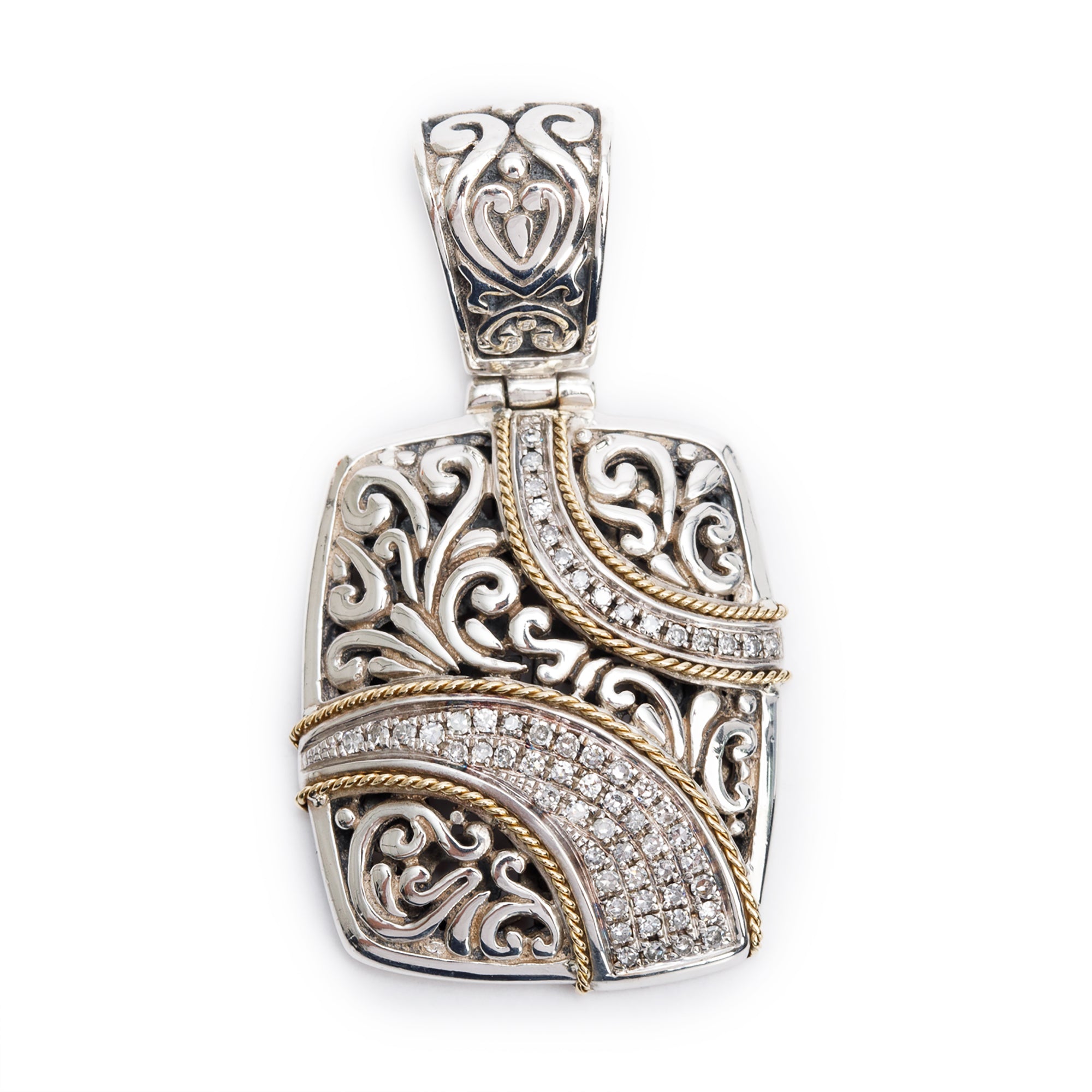 Effy Sterling Silver & 18k Yellow Gold Diamond Balissima Pendant